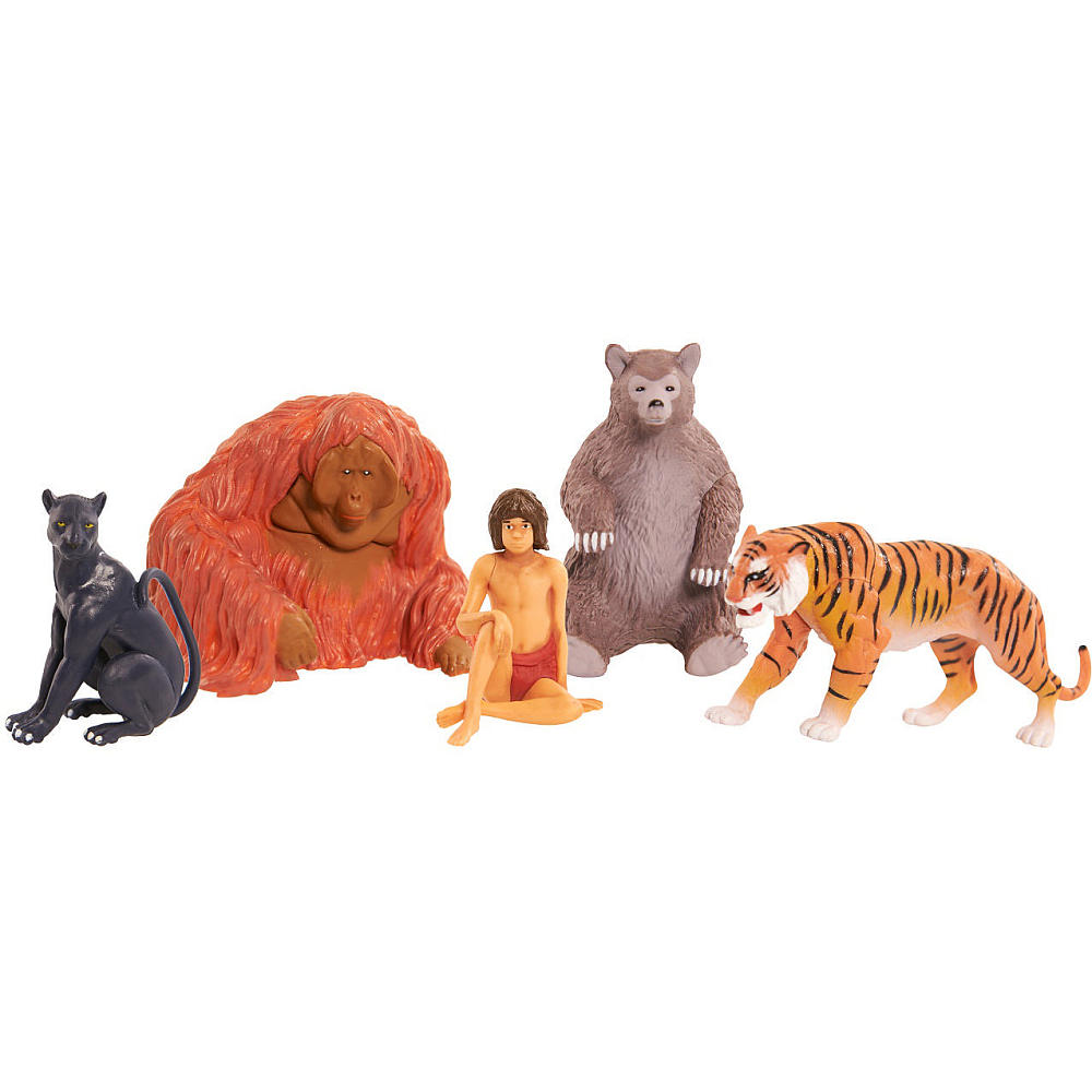 Jungle Book Набор фигурок 5 шт23210 Jungle Book Набор фигурок 5 шт23210Набор фигурок Jungle Book включает в себя 5 фигурок. Каждая из них изображает одного из персонажей фильма Книга Джунглей, снятого по одноименному произведению Киплинга. Фильм повествует о мальчике Маугли, случайно попавшего в дикие джунгли и выросшего там, в окружении диких животных. В наборе представлены фигурки храброго мальчика Маугли, добродушного медведя Балу, обезьяны Короля Луи, грозного тигра Шерхана, а также грациозной пантеры Багиры. Такие фигурки могут стать отличным подарком для каждого поклонника Книги Джунглей, с ними ребенок сможет затеять увлекательную сюжетно-ролевую игру и воспроизвести любимую сцену из фильма, либо придумать собственную.
