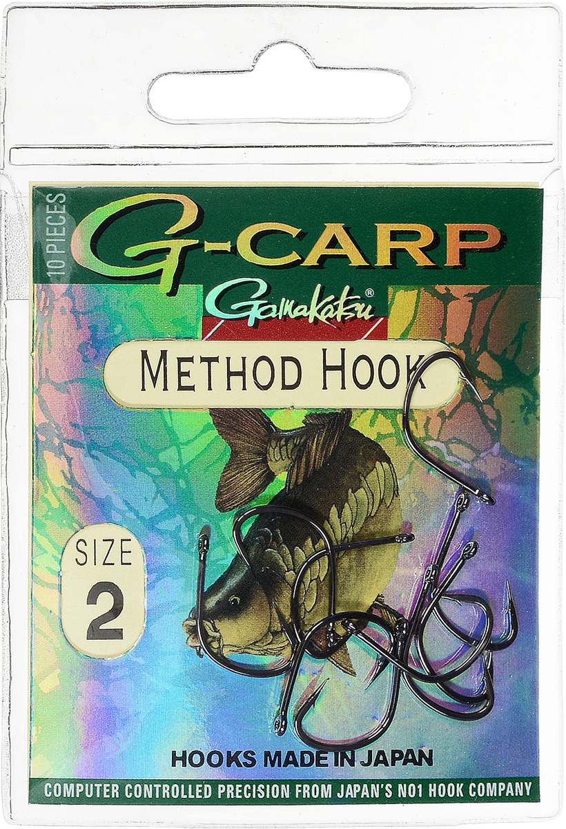 Крючок рыболовный Gamakatsu G-Carp. Method Hook, №2, 10 шт14682400200 Крючок рыболовный Gamakatsu G-Carp. Method Hook, №2, 10 шт14682400200Крючок Gamakatsu G-Carp. Method Hook предназначен, в первую очередь, для применения в составе донных оснасток, сопряженных с кормушками, не только в карповой, но и в фидерной ловле. Увеличенная ширина загиба позволяет эффективно работать с приманками, расположенными непосредственно на крючке. Применимы в волосяных оснастках. Отлично работают на участках дна с наличием мусора. Применимы в стоячей воде и на течении. Имеют боковой отгиб жала, направленного в сторону колечка, что обеспечивает высокую эффективность их применения. Прокованная проволока обеспечивает при небольших диаметрах большой резерв мощности. Вид крепления: кольцо. Размер крючка: №2. 