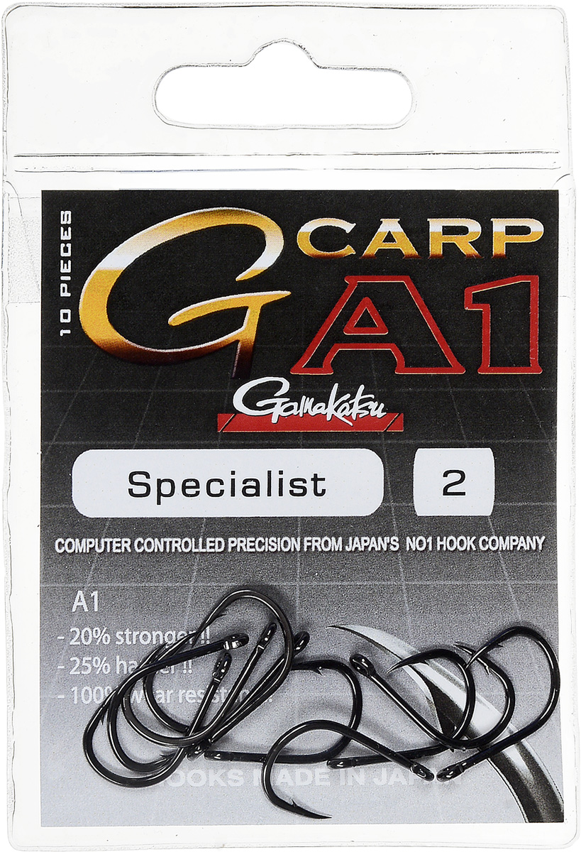 Крючок рыболовный Gamakatsu A1 G-Carp Specialist, размер 2, 10 шт14717500200 Крючок рыболовный Gamakatsu A1 G-Carp Specialist, размер 2, 10 шт14717500200Крючок Gamakatsu A1 G-Carp Specialist подходит для ловли карпа. Изделие изготовлено из стали повышенной прочности. Крючок долго остается острым и легко впивается даже в твердую кость. Крючок не имеет бокового отгиба. Применяется в составе волосяных оснасток с тонущими насадками, а также с насадками типа снеговик. Подходит для растительных и животных насадок. Крючок прекрасно справляется на участках дна с наличием донного мусора. Размер: 2. Количество: 10 шт. Вид головки: кольцо.