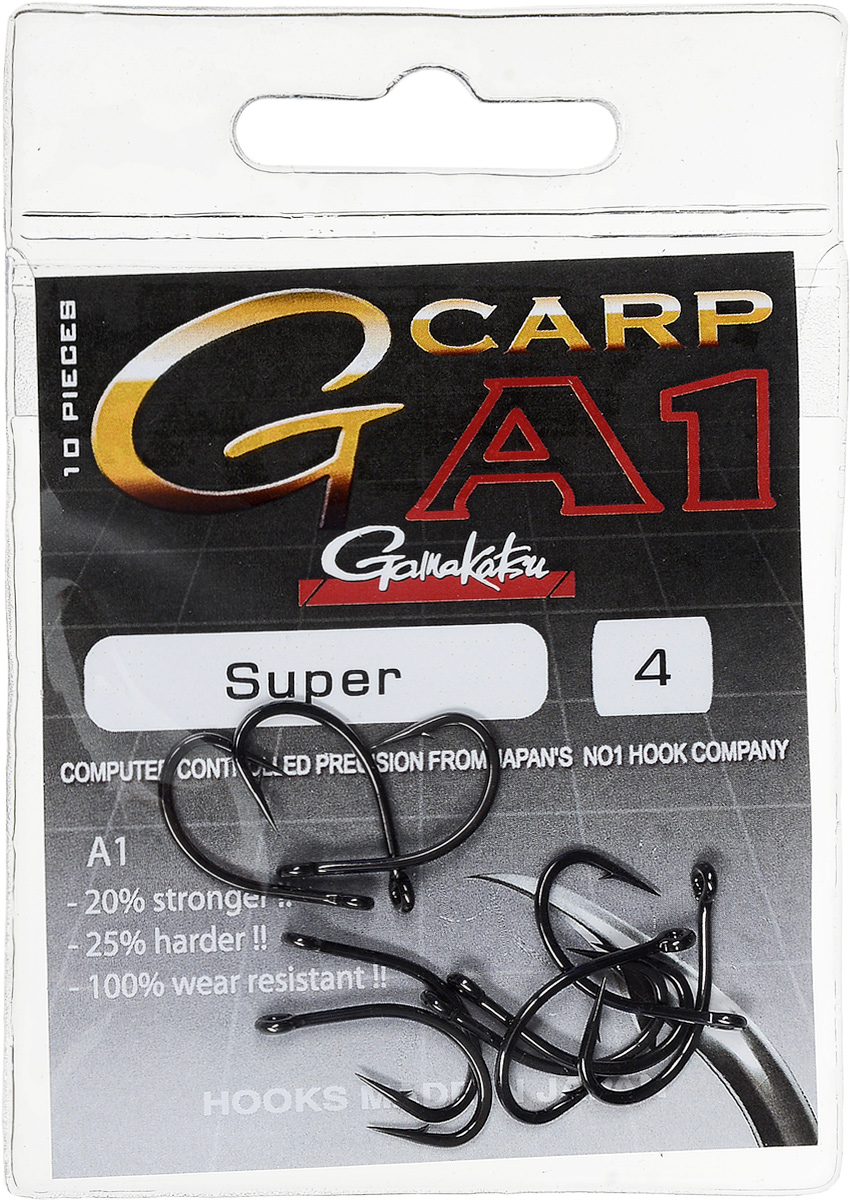 Крючок рыболовный Gamakatsu "A1 G-Carp Super", размер 4, 10 шт Крючок рыболовный Gamakatsu "A1 G-Carp Super", размер 4, 10 шт