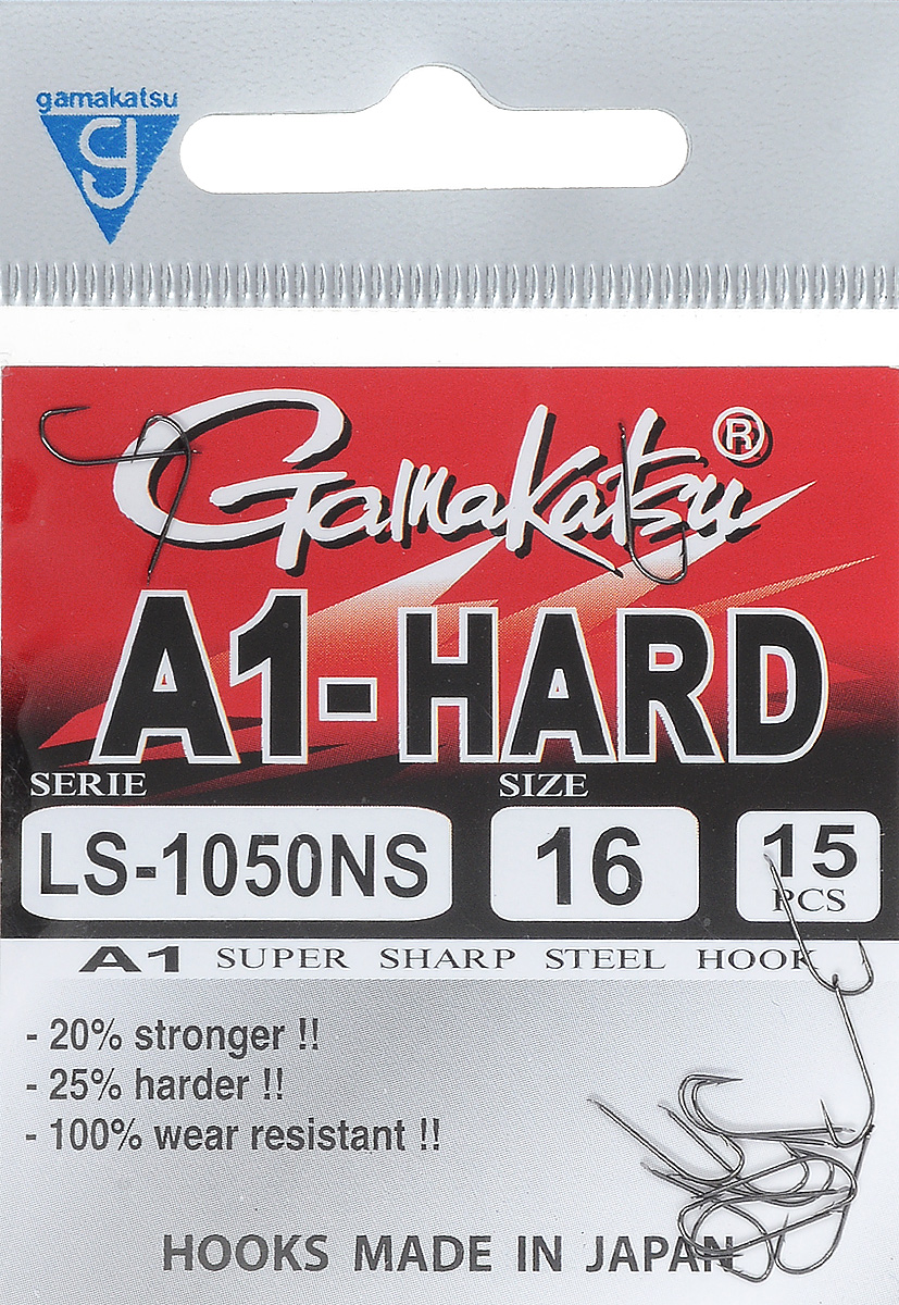 Крючок рыболовный Gamakatsu A1 LS-1050NS, размер 16, 15 шт14764501600 Крючок рыболовный Gamakatsu A1 LS-1050NS, размер 16, 15 шт14764501600Изделие изготовлено из высококачественной стали. Крючок долго остается острым. Жало крючка отогнуто в бок. Крючок достаточно универсален и может применяться в разных видах ловли. Подходит для растительных и животных насадок. Крючок прекрасно справляется с любой рыбой как на море, так и на спокойной воде. Размер: 16. Количество: 15 шт. Вид головки: лопатка.