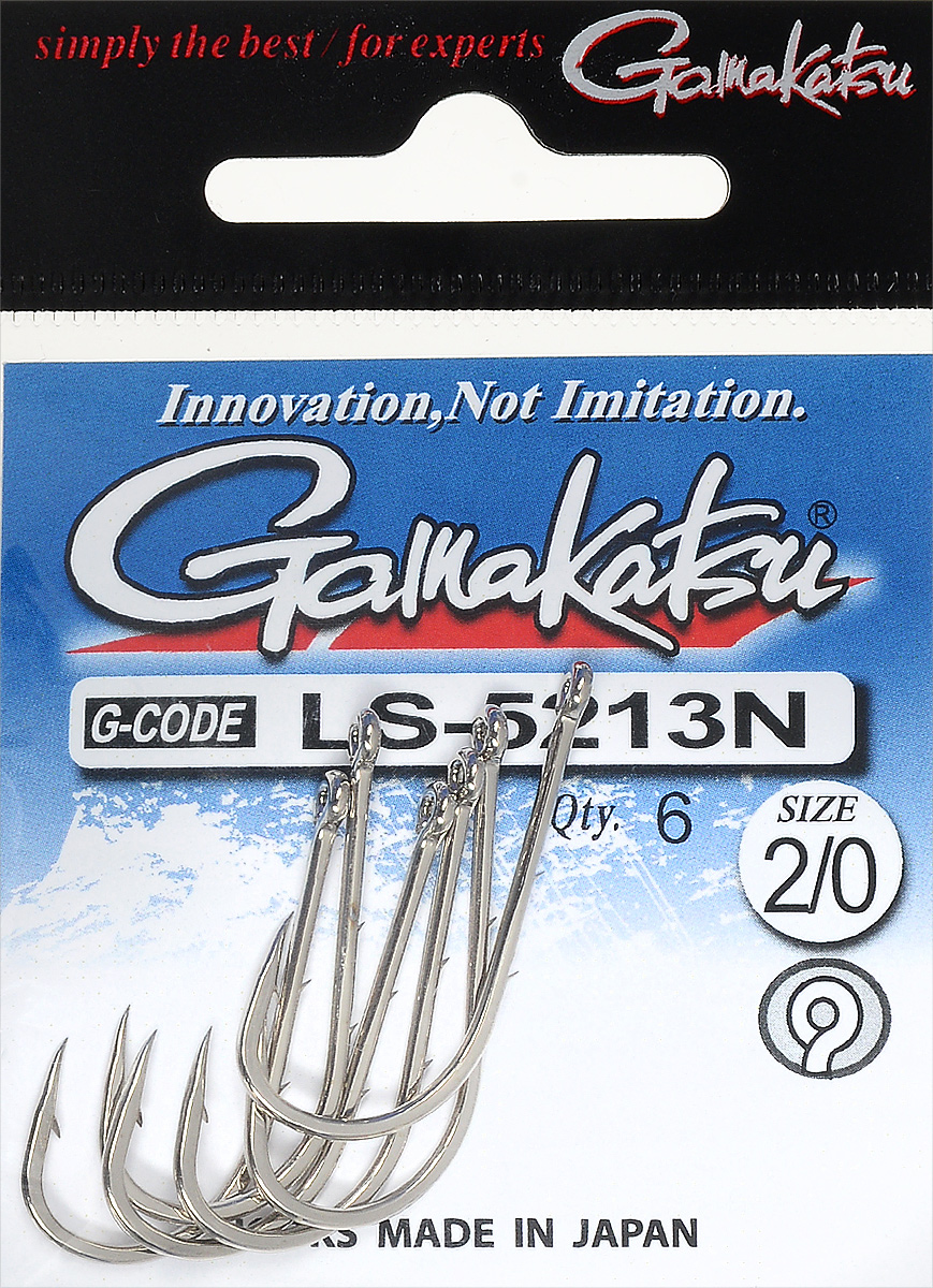 Крючок рыболовный Gamakatsu LS-5213N, размер 2/0, 6 шт14901400200 Крючок рыболовный Gamakatsu LS-5213N, размер 2/0, 6 шт14901400200Крючок Gamakatsu LS-5213N предназначен для ловли крупной рыбы. Изделие изготовлено из высококачественной и прочной стали. Крючок прекрасно справляется с любой рыбой как на море, так и на спокойной воде. Размер: 2/0. Количество: 6 шт. Вид головки: кольцо.