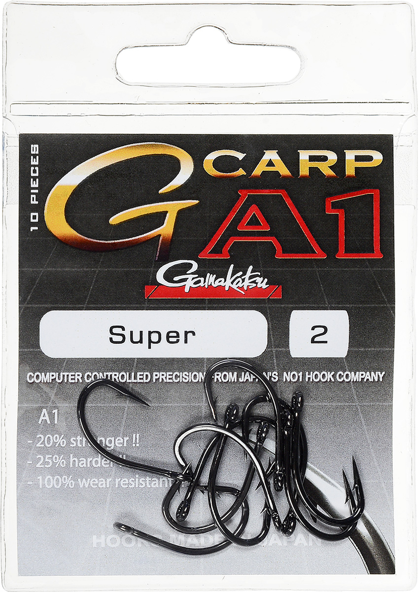 Крючок рыболовный Gamakatsu A1 G-Carp Super, размер 2, 10 шт14717600200 Крючок рыболовный Gamakatsu A1 G-Carp Super, размер 2, 10 шт14717600200Крючок Gamakatsu A1 G-Carp Super подходит для ловли карпа. Изделие изготовлено из стали повышенной прочности. Крючок долго остается острым и легко впивается даже в твердую кость. Крючок не имеет бокового отгиба, острие прямое, без подгиба. Подходит для растительных и животных насадок. Крючок прекрасно справляется с любой рыбой как на море, так и на спокойной воде. Размер: 2. Количество: 10 шт. Вид головки: кольцо.