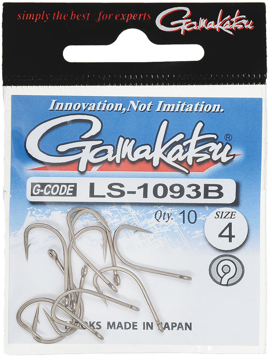 Крючок рыболовный Gamakatsu LS-1093B, размер 4, 10 шт14795900400 Крючок рыболовный Gamakatsu LS-1093B, размер 4, 10 шт14795900400Изделие изготовлено из высококачественной и прочной стали. Крючок прекрасно справляется с любой рыбой как на море, так и на спокойной воде. Размер: 4. Количество: 10 шт. Вид головки: кольцо.