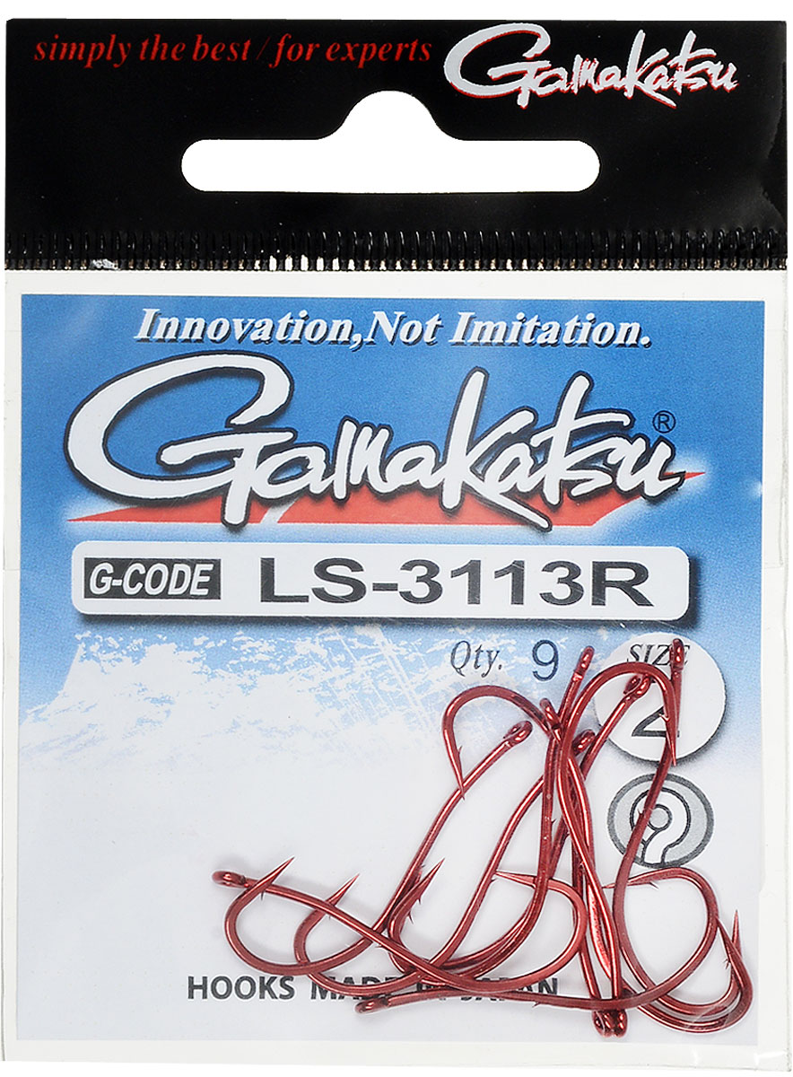 Крючок рыболовный Gamakatsu LS-3113R, №2, 9 шт14900300200 Крючок рыболовный Gamakatsu LS-3113R, №2, 9 шт14900300200Рыболовный крючок Gamakatsu LS-3113R изготовлен из стали. Крючок подходит как для растительных, так и для животных насадок. Содержит круглое ушко, жало с углублением и кованое цевье. Длинный загиб позволяет лучше удерживать приманку. Вид крепления - кольцо. Размер крючка: №2. Количество штук в упаковке: 9 штук.