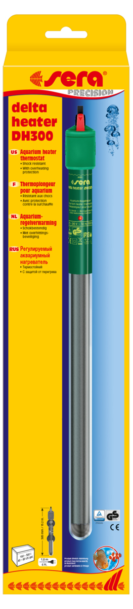 Нагреватель для аквариума Sera Delta Heater Dh, 300 Вт8707 Нагреватель для аквариума Sera Delta Heater Dh, 300 Вт8707Термостойкие тонкого диаметра аквариумные нагреватели с защитой от перегрева. Sera delta нагреватели изготовлены из термостойкого стекла и, благодаря их относительно малому размеру, почти не занимают места в аквариуме. Нагреватели оснащены регулировкой температуры в диапазоне от 18 до 32° C. Дополнительная безопасность обеспечивается системой Защиты от перегрева. Она отключает нагреватель, если он оказывается вне воды. Отчетливо видимый индикатор информирует о рабочем состоянии прибора тремя различными цветами: зеленый (температура в порядке), красный (идет процесс нагрева), фиолетовый (защита от перегрева включена). Достаточно длинный электрический кабель (1,8 м) упрощает установку и позволяет подключить кабель так, чтобы он образовал петлю ниже уровня розетки, что предупредит попадание стекающей по кабелю воды в розетку.