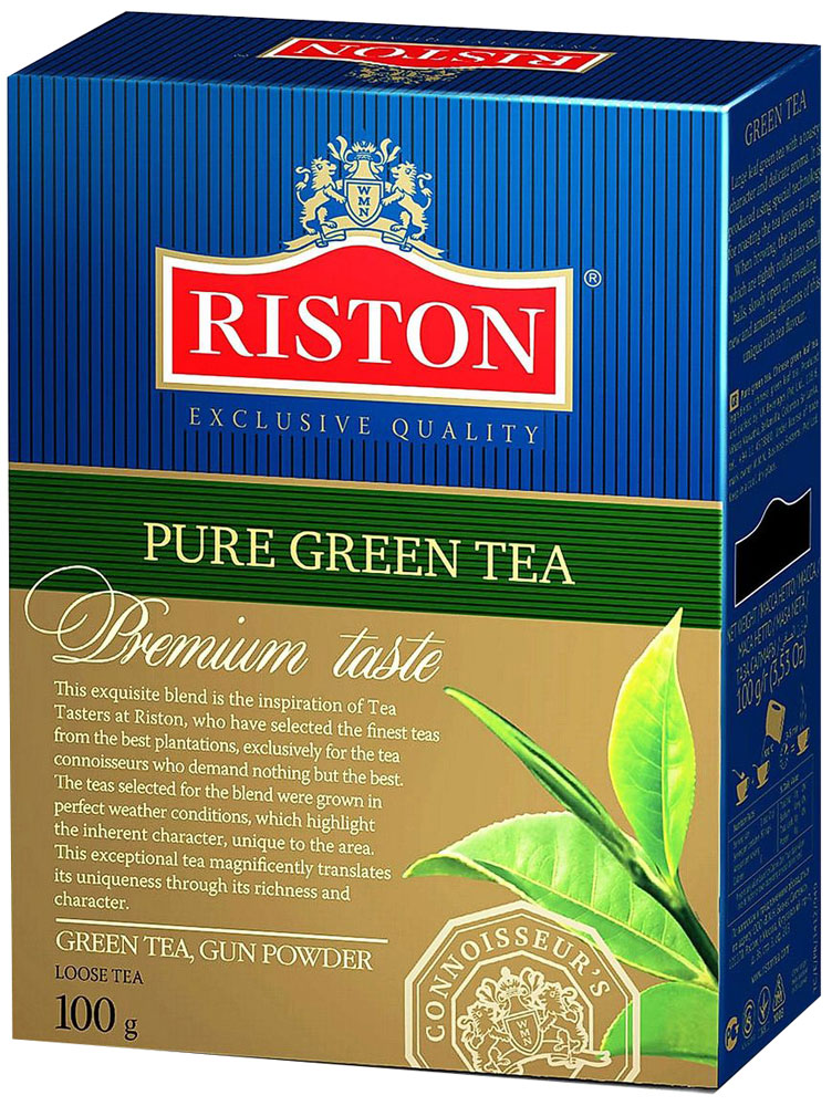 Riston Gun Powder зеленый листовой чай, 100 г4792156002187 Riston Gun Powder зеленый листовой чай, 100 г4792156002187Крупнолистовой зеленый чай Riston с крепким настоем и тонким ароматом. Приготовлен по специальной технологии прокаливания чайных листьев на сковороде. При заваривании чаинки, туго скрученные в маленькие шарики, медленно распускаются, раскрывая новые удивительные грани необычайно богатого чайного букета. Стандарт GP.