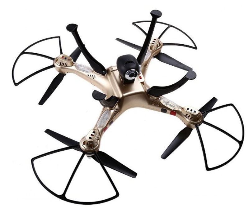 Syma Квадрокоптер на радиоуправлении X8HW цвет золотистыйX8HW Syma Квадрокоптер на радиоуправлении X8HW цвет золотистыйX8HWSyma X8HW - новейший квадрокоптер с возможностью прямой трансляции видео на смартфон или планшет, с функцией удержания высоты, благодаря которой фото и видео получаются качественными и четкими. Воздухе коптер довольно юркий выполняет флипы (переворот на 360 градусов). Для более удобного пилотирования коптер оснащен Headless режимом. Время полета 10 минут