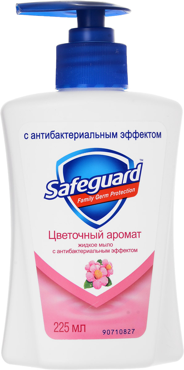 Safeguard Мыло жидкое, антибактериальное, с цветочным ароматом, 225 млSG-81429046 Safeguard Мыло жидкое, антибактериальное, с цветочным ароматом, 225 млSG-81429046Жидкое мыло Safeguard с нежным цветочным ароматом уничтожает до 99,9% всех известных болезнетворных бактерий и деликатно ухаживает за кожей рук. Средство имеет густую формулу, благодаря чему обладает высокой моющей и пенообразующей способностью. Сбалансированная очищающая система мыла очень мягко воздействует на кожу, оказывает успокаивающее воздействие и не вызывает аллергических реакций. Благодаря удобному флакону с дозатором мыло не проливается и экономично расходуется. Товар сертифицирован.