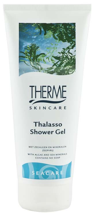 Therme Гель для душа Талассо, 200 мл61602 Therme Гель для душа Талассо, 200 мл61602Содержит ингредиенты морского происхождения-минералы и морские водоросли, как источники интенсивного питания для кожи, которые также оказывают антиоксидантное действие. pH нейтрален.