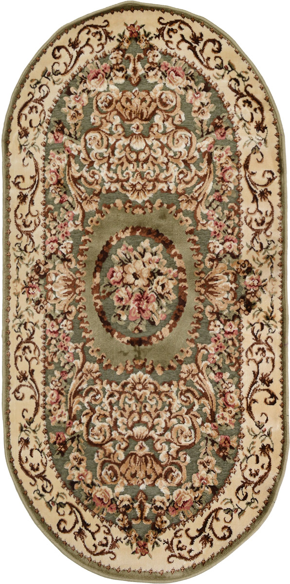 Ковер Mutas Carpet Silk Road, овальный, цвет: зеленый, бежевый, коричневый, 80 х 150 см203420130212183933 Ковер Mutas Carpet Silk Road, овальный, цвет: зеленый, бежевый, коричневый, 80 х 150 см203420130212183933Ковер Mutas Carpet Silk Road изготовлен из прочного полипропилена. Полипропилен износостоек, нетоксичен, не впитывает влагу, не провоцирует аллергию. Структура волокна в полипропиленовых коврах гладкая, поэтому грязь не будет въедаться и скапливаться на ворсе. Практичный и износоустойчивый ворс не истирается и не накапливает статическое электричество. Ковер обладает хорошими показателями теплостойкости и шумоизоляции. Оригинальный рисунок позволит гармонично оформить интерьер комнаты, гостиной или прихожей. За счет невысокого ворса ковер легко чистить. При надлежащем уходе синтетический ковер прослужит долго, не утратив ни яркости узора, ни блеска ворса, ни упругости. Самый простой способ избавить изделие от грязи - пропылесосить его с обеих сторон (лицевой и изнаночной). Влажная уборка с применением шампуней и моющих средств не противопоказана. Хранить рекомендуется в свернутом рулоном виде.