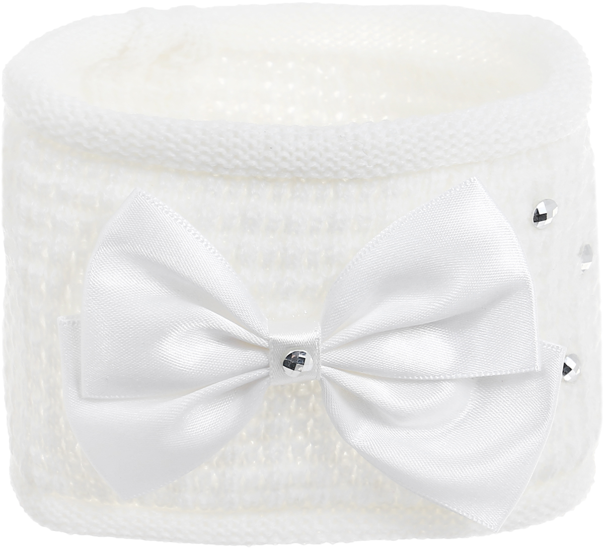 Babys Joy Повязка для волос цвет белый K 21K 21_белый Babys Joy Повязка для волос цвет белый K 21K 21_белыйПовязка для волос Babys Joy выполнена в виде вязки шириной в 10 см и дополнена текстильным бантом из атласной ленты, а также украшена хаотично тремя стразами. Повязка позволит не только убрать непослушные волосы с лица, но и придать образу немного романтичности и очарования. Повязка для волос Babys Joy подчеркнет уникальность вашей маленькой модницы и станет прекрасным дополнением к ее неповторимому стилю.