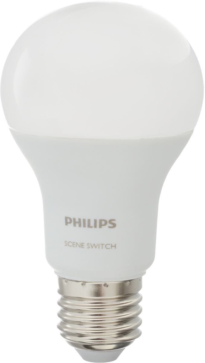 Лампа светодиодная Philips Scene Switch, цоколь E27, 9.5W, 3000K/6500К0822 Лампа светодиодная Philips Scene Switch, цоколь E27, 9.5W, 3000K/6500К0822Лампа светодиодная Philips Scene Switch - это прекрасный выбор для освещения. Смена температуры света простым нажатием на переключатель порадует своей функциональностью и не потребует никакой дополнительной доработки. Если вы решили дома поработать или устроить уборку, что требует повышенной контрастности освещения, включите и выключите ваш переключатель, и при следующем включении лампа будет светить холодным светом (6500K), что идеально подходит для этих задач. Если вы желаете уюта теплого света, просто повторите процедуру, и лампа будет светить приятным теплым светом (3000K) для идеального отдыха. Светодиодные лампы потребляют на 84 % меньше электроэнергии, чем обычные лампы накаливания, излучая при этом привычный и приятный свет. Срок службы светодиодной лампы LED bulb составляет до 15 000 часов, что соответствует общему сроку службы пятнадцати ламп накаливания. Благодаря чему менять лампы приходится значительно реже, что сокращает количество...