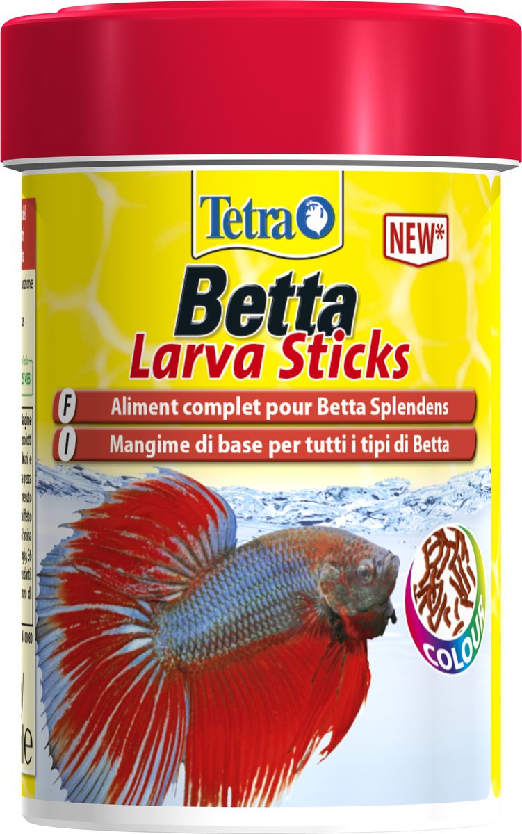 Корм Tetra Betta Larva Sticks, для петушков и других лабиринтовых рыб, в форме мотыля, 100 мл259386 Корм Tetra Betta Larva Sticks, для петушков и других лабиринтовых рыб, в форме мотыля, 100 мл259386Betta Larva Sticks – это прекрасный мимикрический корм для петушков и других лабиринтовых рыб. Форма, размер и цвет имитируют настоящего мотыля для наиболее подходящего кормления петушков. Это палочки удобного размера, плавающие по поверхности воды. Помимо высококачественных ингредиентов поедаемость обеспечивает также движение по поверхности воды. Дополнительные преимущества Betta Larva Sticks: Сбалансированное кормление на каждый день Хорошая усвояемость для меньшего загрязнения воды Креветки как компонент, улучшающий поедаемость Запатентованная формула Patented BioActive для оптимального здоровья Точное содержание необходимых витаминов и питательных веществ поддерживает иммунную систему рыбок Минералы, включая микроэлементы, как необходимые питательные вещества Высокое содержание белка и омега-3 жирных кислот для энергии и роста Содержит каротиноиды для усиления естественной окраски сиамских бойцовых рыб