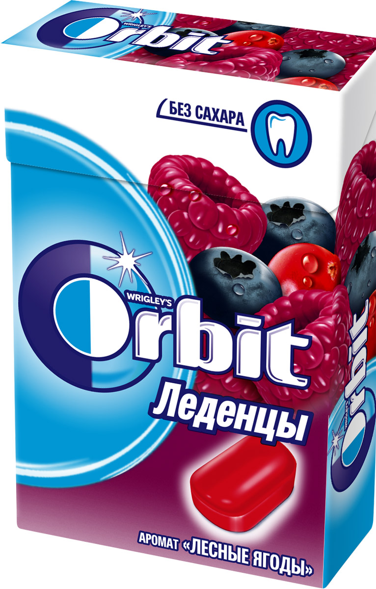 Orbit Лесные ягоды леденцы, 35 г4043041000437 Orbit Лесные ягоды леденцы, 35 г4043041000437Леденцы Orbit с ароматом лесных ягод без сахара помогут сохранить свежее дыхание и насладиться ярким вкусом. Вкусные и освежающие леденцы для уверенной улыбки в любой ситуации! Уважаемые клиенты! Обращаем ваше внимание, что полный перечень состава продукта представлен на дополнительном изображении.