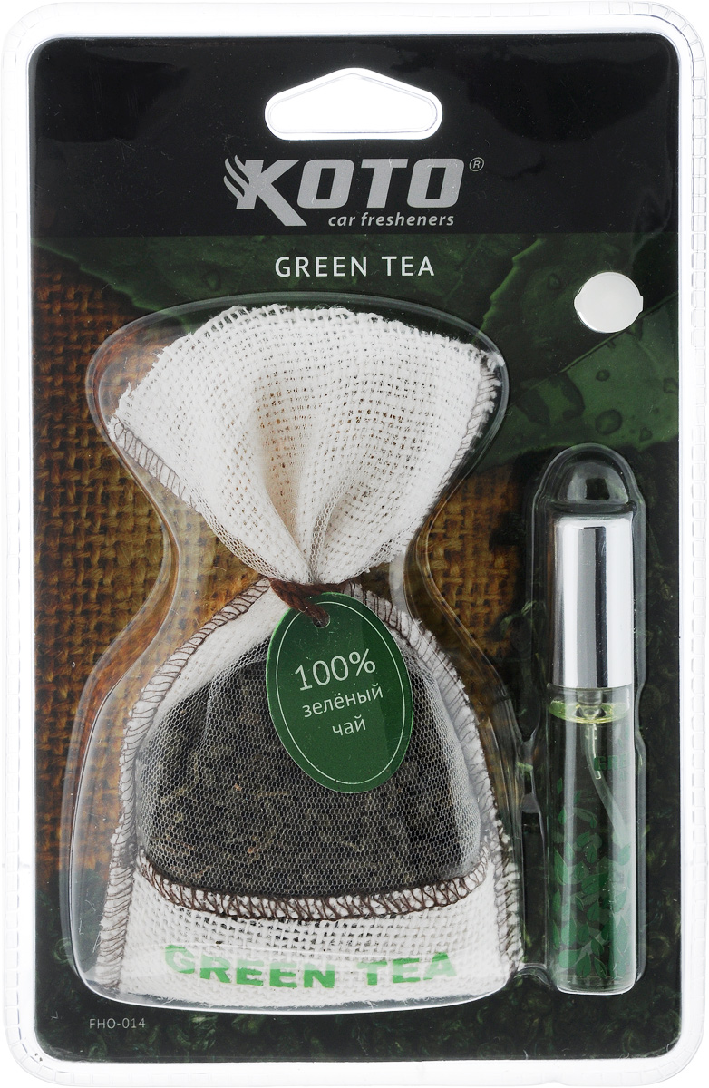 Ароматизатор автомобильный Koto Green teaFHO-014 Ароматизатор автомобильный Koto Green teaFHO-014Ароматизатор Koto Green tea эффективно устраняет неприятные запахи и придает легкий приятный аромат. Он состоит из мешочка с зеленым чаем и флакона с жидким ароматизатором. Благодаря присоске, изделие легко размещается в автомобиле на зеркале заднего вида или на любой гладкой поверхности. Объем жидкого ароматизатора: 12 мл. Вес мешочка с зеленым чаем: 38 г.