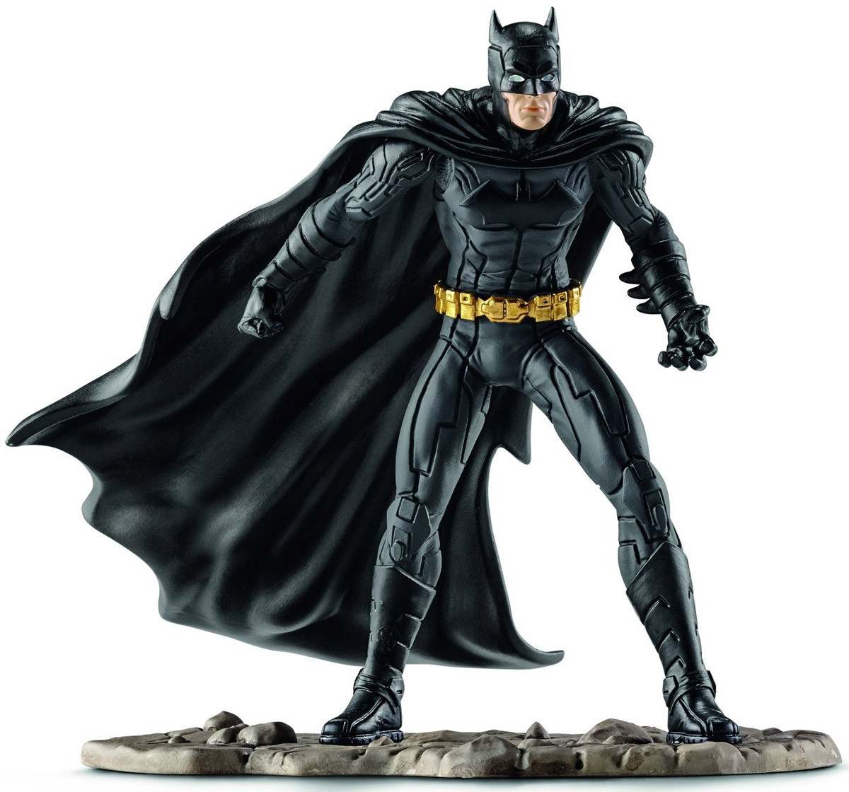 Schleich Фигурка Бэтмен сражается22502 Schleich Фигурка Бэтмен сражается22502Фигурка Schleich Бэтмен сражается станет прекрасным подарком для вашего ребенка. Великолепно детализированная фигурка супергероя изготовлена из каучукового пластика. Такая фигурка непременно понравится вашему ребенку, а также привлечет внимание взрослых коллекционеров, и станет замечательным украшением любой коллекции. Восхитительная фигурка сделает игры в супергероев еще увлекательнее и интереснее! У игрушки есть широкое основание, благодаря которому она прочно стоит на различных поверхностях. Бэтмен вновь готов спасти Готэм Сити! Для этого он облачился в свой черный облегающий костюм, набросил на плечи плащ и надел на лицо маску для того, чтобы никто не смог узнать его. В своем прекрасном облачении он спешит на помощь жителям города Готэм.
