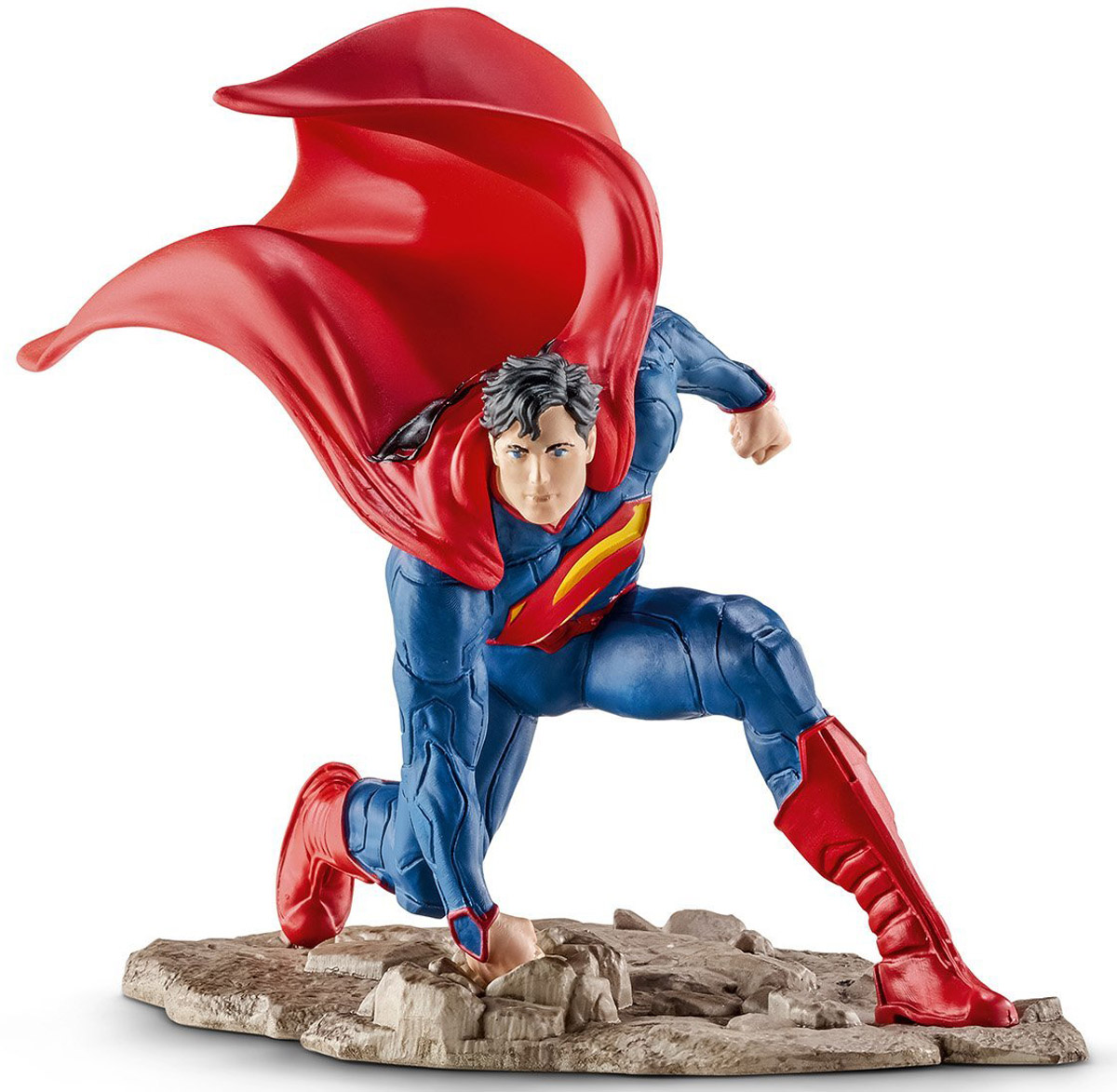 Schleich Фигурка Супермен на колене22505 Schleich Фигурка Супермен на колене22505Фигурка Schleich Супермен на колене станет прекрасным подарком для вашего ребенка. Великолепно детализированная фигурка супергероя изготовлена из каучукового пластика и выполнена в ярких красных и синих цветах. У игрушки есть широкое основание, благодаря которому она прочно стоит на различных поверхностях. Такая фигурка непременно понравится вашему ребенку, а также привлечет внимание взрослых коллекционеров, и станет замечательным украшением любой коллекции. Восхитительная фигурка сделает игры в супергероев еще увлекательнее и интереснее! Над миром нависла новая угроза. Супермен очень быстрый и неуязвимый. Для того, чтобы спасти мир, ему необходимо применить все свои сверхспособности и победить врага.