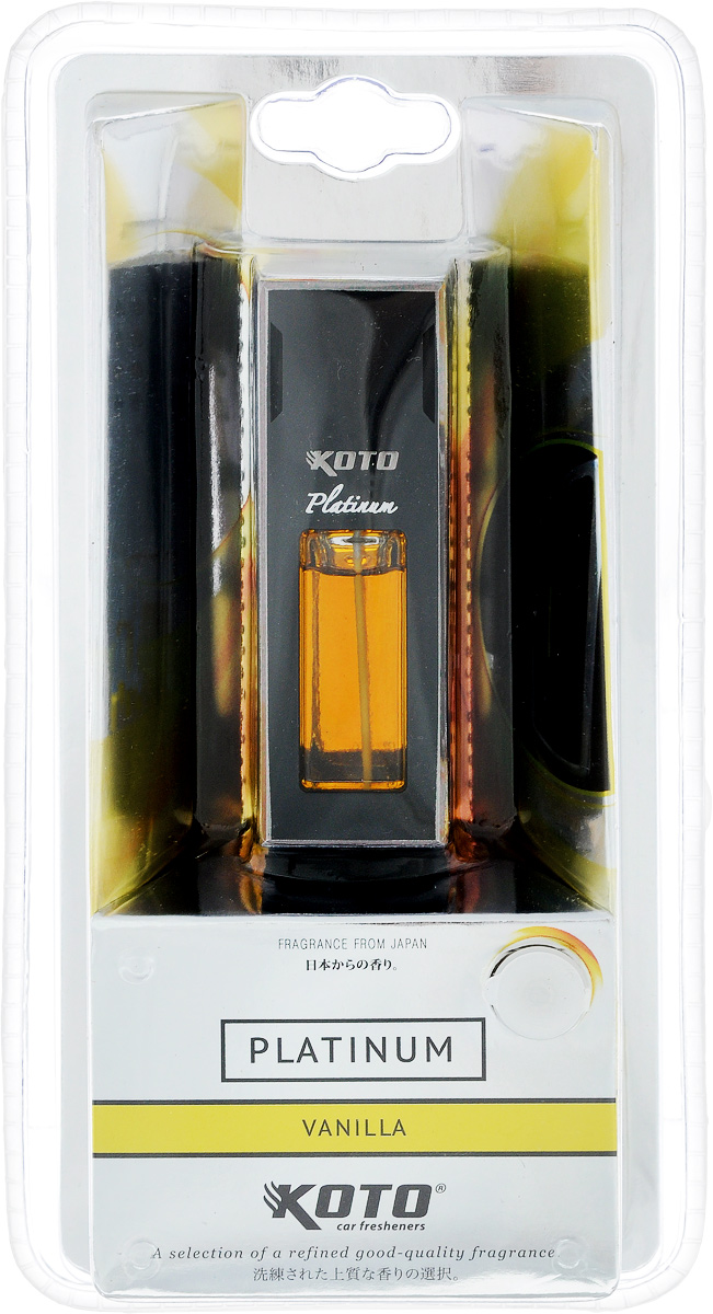 Ароматизатор автомобильный Koto Platinum. Vanilla, 12 млFDL-101 Ароматизатор автомобильный Koto Platinum. Vanilla, 12 млFDL-101Ароматизатор Koto Platinum. Vanilla эффективно устраняет неприятные запахи и придает легкий приятный аромат. Изделие предназначено для размещения в автомобиле на дефлекторе с помощью клипсы.