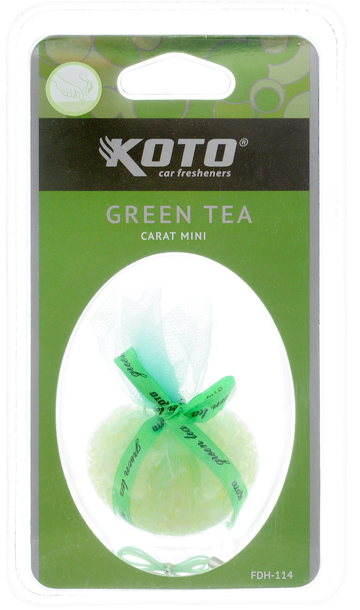 Ароматизатор автомобильный Koto Carat Mini. Green tea, гелевый, 20 гFDH-114 Ароматизатор автомобильный Koto Carat Mini. Green tea, гелевый, 20 гFDH-114Автомобильный ароматизатор Koto Carat Mini. Green tea эффективно устраняет неприятные запахи и придает легкий приятный аромат. Сочетание геля с парфюмами наилучшего качества обеспечивает устойчивый запах. Кроме того, ароматизатор обладает элегантным дизайном. Благодаря удобной конструкции, его можно разместить на дефлекторе, используя крепление, или подвесить за шнурок.