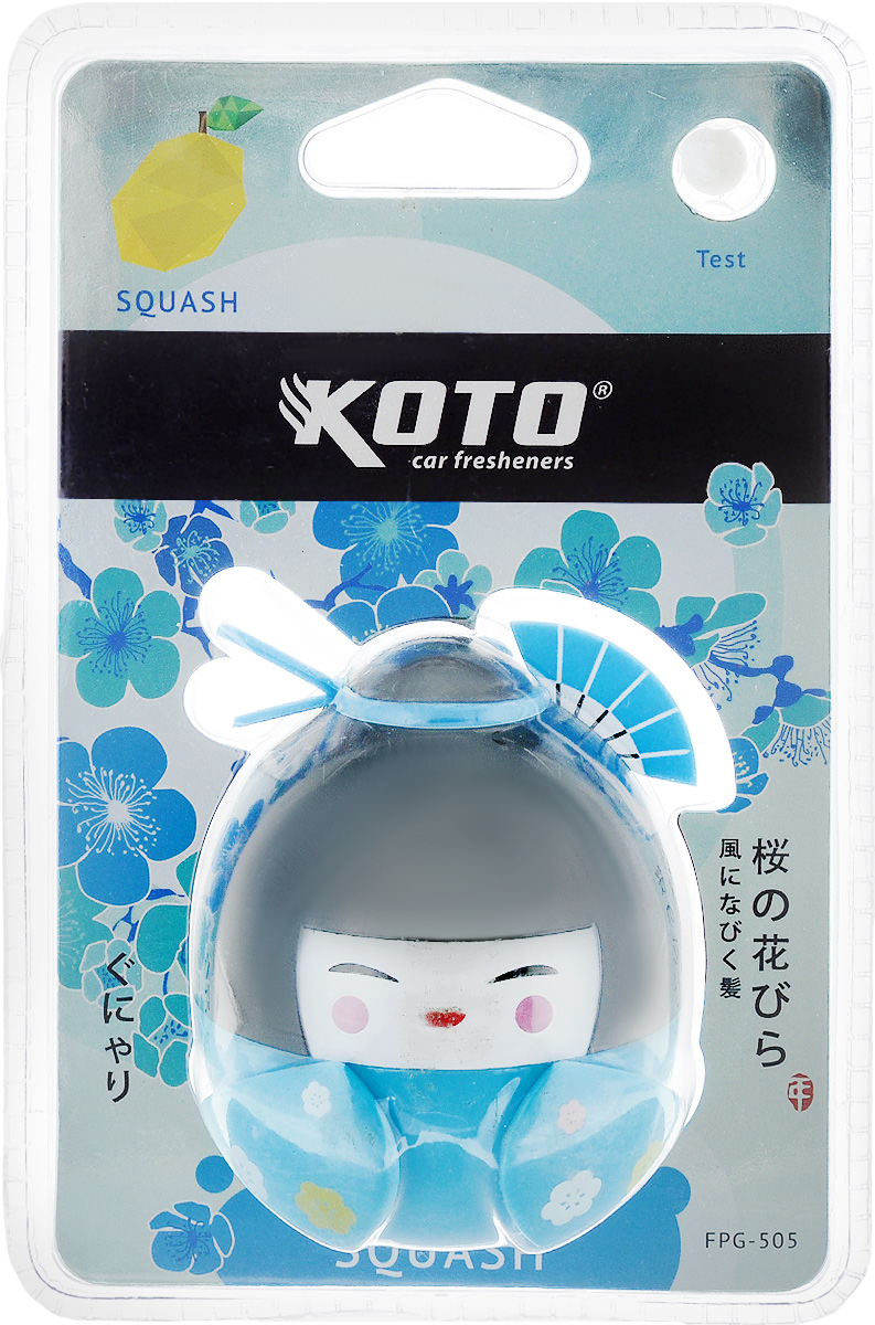 Ароматизатор автомобильный Koto Гейша. Squash, гелевый, 45 млFPG-505 Ароматизатор автомобильный Koto Гейша. Squash, гелевый, 45 млFPG-505Автомобильный ароматизатор Koto Гейша. Squash эффективно устраняет неприятные запахи и придает приятный аромат тыквы. Сочетание геля с парфюмами наилучшего качества обеспечивает устойчивый запах. Кроме того, ароматизатор обладает элегантным дизайном. Изделие можно разместить на горизонтальной поверхности, используя двухсторонний скотч.
