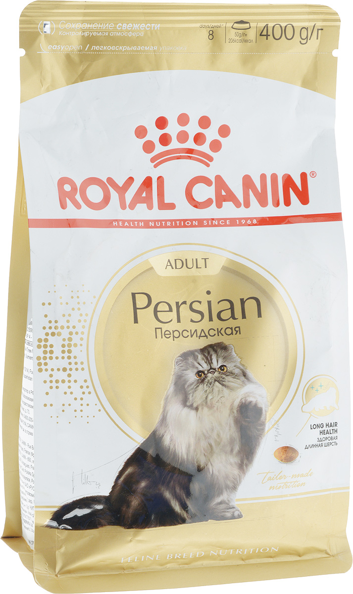 Корм сухой Royal Canin Persian Adult, для взрослых кошек персидских пород старше 12 месяцев, 400 г453004-538004 Корм сухой Royal Canin Persian Adult, для взрослых кошек персидских пород старше 12 месяцев, 400 г453004-538004Корм сухой Royal Canin Persian Adult - полнорационный корм для взрослых кошек персидских пород старше 12 месяцев. Предки персидских кошек были любимцами европейской аристократии, и до сих пор эта порода остается наиболее известной и почитаемой во всем мире! Персидскую кошку ценят не только за ее невероятную красоту, но и за благородный мягкий характер. Спокойствие и безмятежность — вот жизненное кредо этой утонченной аристократки. Королевская красота. Ни одна кошка не может похвастать такой же густой и длинной шерстью: у персидской кошки она достигает 20 см в области воротника. Для поддержания здоровья этой чувствительной шерсти требуются регулярный уход и защита. Помимо всего прочего персидские кошки отличаются разнообразием окрасов: на данный момент существует более 200 видов расцветки шерсти этих обаятельных животных. Предрасположенность к образованию волосяных комочков. Персидские кошки глотают немало шерсти во время ежедневного вылизывания. Непрерывный...