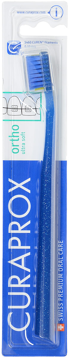 Curaprox CS 5460 ortho Ортодонтическая щетка с углублением, цвет: синийCS5460 ortho_синий Curaprox CS 5460 ortho Ортодонтическая щетка с углублением, цвет: синийCS5460 ortho_синийЩетка, со специальным углублением на поверхности, предназначена для ежедневного очищения зубов при наличии брекет-системы. Щетка содержит 5460 мягких активных щетинок (диаметр 0,10 мм) и обеспечивает качественное и нетравматичное удаление зубного налета.
