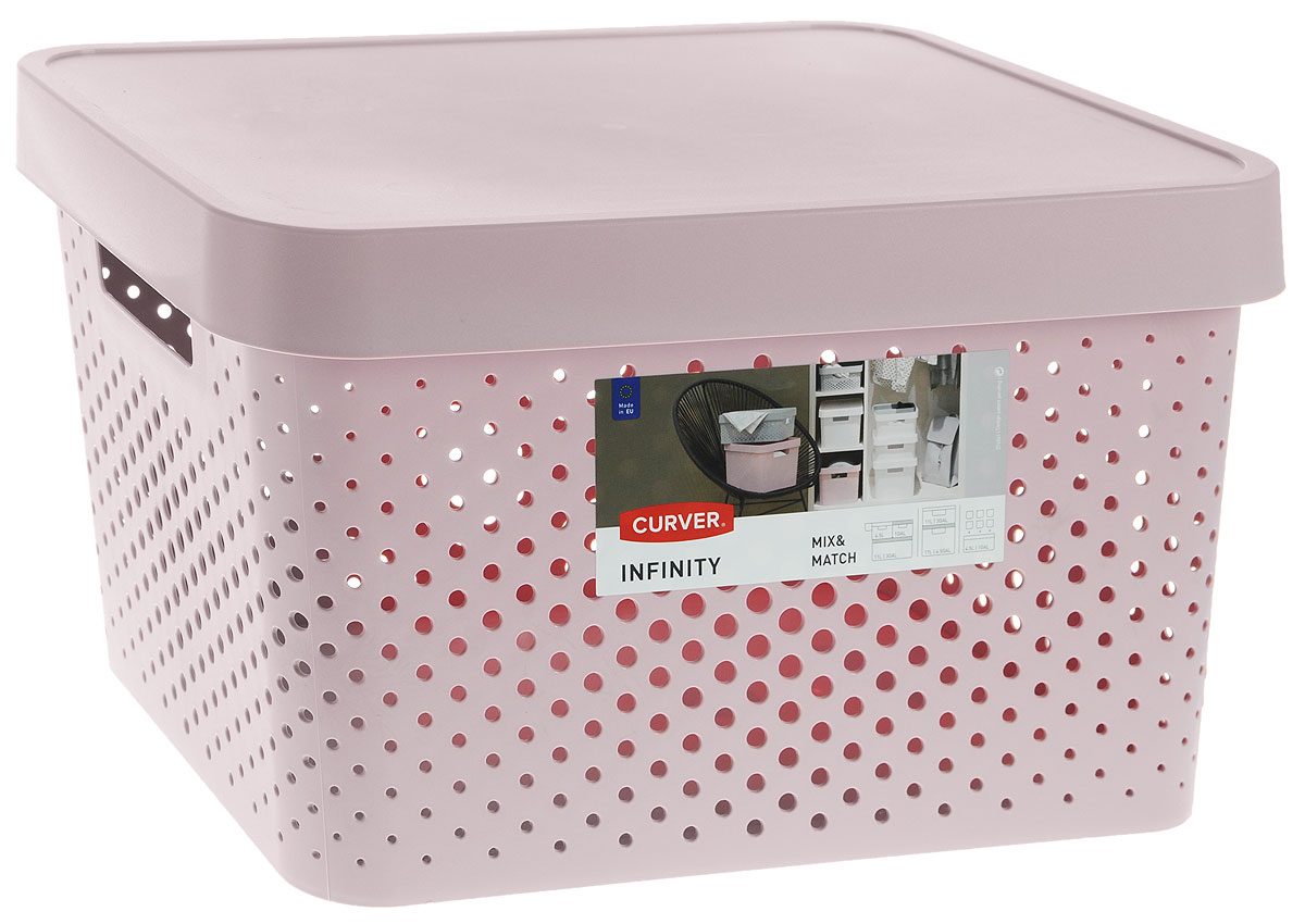 Коробка для хранения Curver Infinity, с крышкой, цвет: розовый, 17 л04742-X51-00 Коробка для хранения Curver Infinity, с крышкой, цвет: розовый, 17 л04742-X51-00Коробка для хранения Curver Infinity выполнен из высококачественного пластика. Специальные отверстия на стенках создают идеальные условия для проветривания. Изделие оснащено крышкой и двумя эргономичными ручками для переноски. Контейнер Infinity очень вместителен и поможет вам хранить все необходимые вещи в одном месте. Объем коробки: 17 л. Размер коробки (с учетом крышки): 36 х 27 х 21,5 см.