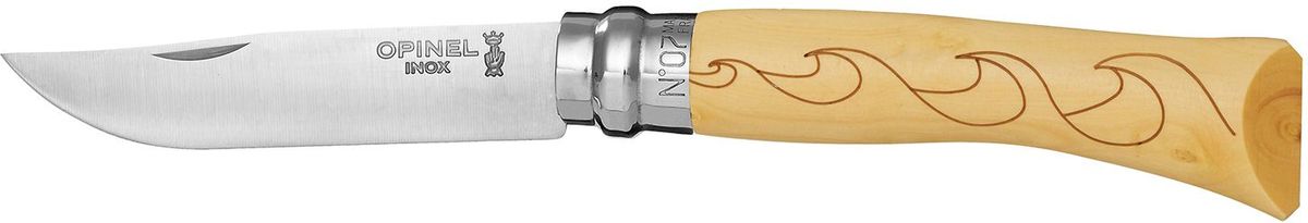 Нож Opinel Tradition. Nature №07, длина клинка 8 см, цвет: светло-бежевый. 001552001552 Нож Opinel Tradition. Nature №07, длина клинка 8 см, цвет: светло-бежевый. 001552001552Нож Opinel Nature №7, нержавеющая сталь, рукоять - самшит, рисунок - волны. Идеальный карманный нож для пикника, барбекю, походов, охоты и рыбалки. Характеристики ножа: Материал лезвия: сталь Sandvik 12C27 Материал рукояти: самшит, нанесен рисунок - волны Тип ножевого замка: Viroblock Приспособление для открытия клинка: насечка на лезвии Длина лезвия, см: 8 Длина ножа, см: 17,8 Ширина лезвия, см: 1,6 Длина в сложенном положении, см: 10 Вес, гр: 42 Вес ножа с упаковкой, гр: 47 Viroblock - оригинальное запорное устройство, представляющее собой кольцо с прорезью, которое, будучи повернуто относительно оси ножа, упирается в пятку клинка и не доет ножу самопроизвольно складываться при работе или раскладываться в кармане. Конструкция эта защищена патентом и устанавливается на ножи Opinel с 1955 года, начиная с модели n° 6.