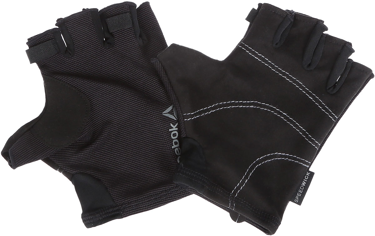 Перчатки для фитнеса Reebok Se U Workout Glove, цвет: черный. Размер M (20)AJ6262 Перчатки для фитнеса Reebok Se U Workout Glove, цвет: черный. Размер M (20)AJ6262Перчатки Reebok Se U Workout Glove выполнены из эластичного текстиля PlayDry, выводящего лишнюю влагу с поверхности кожи. Такие перчатки гарантируют надежное сцепление с поверхностью, предохраняют руки от натирания. Эластичные манжеты. Без пальцев. Светоотражающий фирменный логотип. Длина: 14,5 см. Ширина: 8 см.
