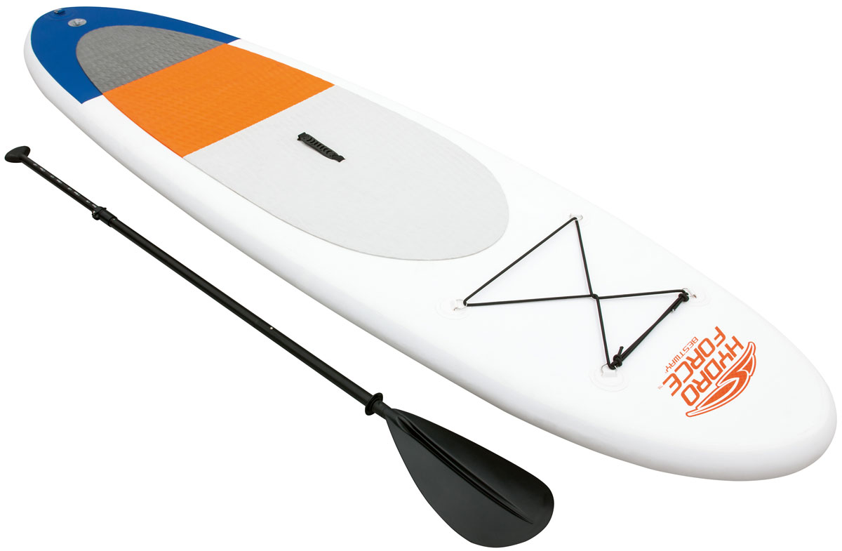 Bestway SUP-доска и каяк 2-в-165066 Bestway SUP-доска и каяк 2-в-1650663 плавника для стабильности. Быстрое надувание и сдувание. Резинка для крепления багажа. Нескользящая площадка. В комплекте алюминиевое весло (215 см), ручной насос, рюкзак для хранения, датчик давления, поводок, рем комплект. Максимальная вместимость: 1 человек. Размер надутой доски: 285 х 76 х 10 см. Максимальная нагрузка 75 кг.
