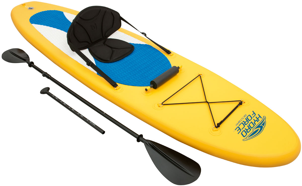 Bestway SUP-доска и каяк 2-в-165067 Bestway SUP-доска и каяк 2-в-165067Доска Bestway выполнена из полимерных материалов высокого качества. Доска оснащена тремя плавниками для стабильности, резинкой для крепления багажа. Быстрое надувание и сдувание. Нескользящая площадка. В комплекте алюминиевое весло (221 см), съемное сидение, ручной насос, рюкзак для хранения, датчик давления, поводок, рем комплект, упор для ног. Размер надутой доски: 305 х 76 х 10 см. Максимальная нагрузка: 90 кг. Максимальная вместимость: 1 человек.