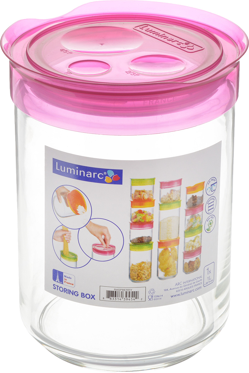 Банка для сыпучих продуктов Luminarc Storing Box, с крышкой, цвет: малиновый, 1 лJ2258 Банка для сыпучих продуктов Luminarc Storing Box, с крышкой, цвет: малиновый, 1 лJ2258Банка Luminarc Storing Box, выполненная из высококачественного стекла, станет незаменимым помощником на кухне. В ней будет удобно хранить разнообразные сыпучие продукты, такие как кофе, сахар, соль или специи. Прозрачная банка позволит следить, что и в каком количестве находится внутри. Банка надежно закрывается пластиковой крышкой, которая снабжена резиновым уплотнителем для лучшей фиксации. Такая банка не только сэкономит место на вашей кухне, но и украсит интерьер. Объем: 1 л. Диаметр банки (по верхнему краю): 9 см. Высота банки (без учета крышки): 14,5 см.