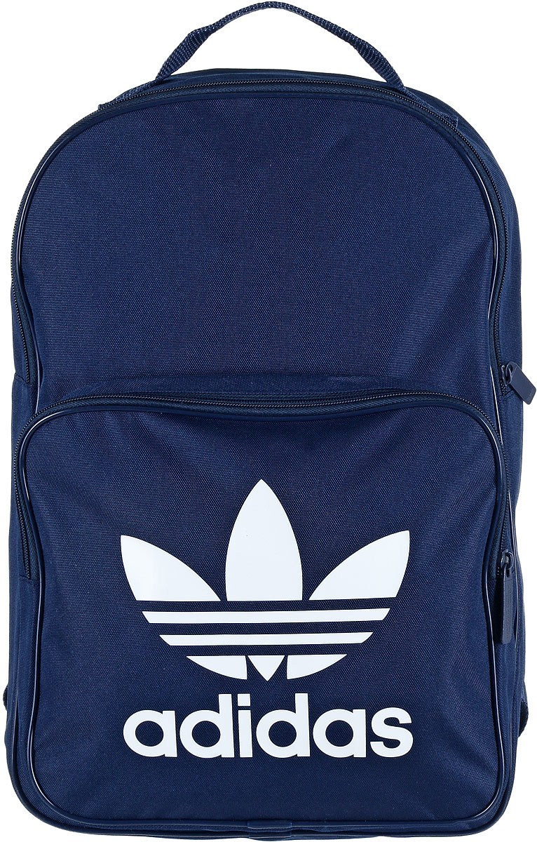 Рюкзак спортивный Adidas Trefoil, цвет: синий, 23 лBK6724 Рюкзак спортивный Adidas Trefoil, цвет: синий, 23 лBK6724Спортивный рюкзак Adidas Trefoil выполнен из полиэстера. Изделие имеет одно отделение, которое застегивается на застежку-молнию. Внутри находится вместительный накладной карман для ноутбука. Снаружи, на передней стенке расположен накладной карман на застежке-молнии, оформленный фирменным логотипом и названием бренда. Рюкзак оснащен широкими регулируемыми лямками и ручкой для переноски в руке.