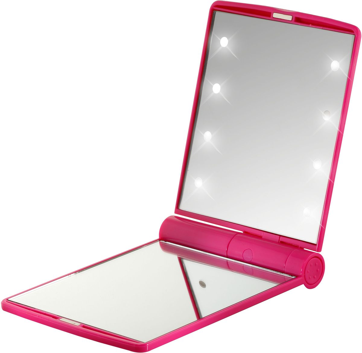 Flo Зеркало косметическое Led Celebrity Mirror, с LED-подсветкой, 2-х увеличение, цвет: фуксияFP-200-604F Flo Зеркало косметическое Led Celebrity Mirror, с LED-подсветкой, 2-х увеличение, цвет: фуксияFP-200-604FДвойное зеркало с LED-подсветкой из 8 светодиодов, удобной подставкой и одним зеркалом с 2-кратным увеличением для использования в малоосвещенных помещениях, самолетах. Материал: пластик, стекло, светодиодные лампы