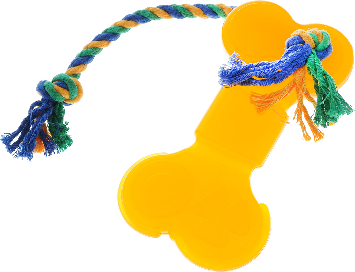 Игрушка для собак Doglike Кость большая, с канатом, длина 41 смD11-1117 Игрушка для собак Doglike Кость большая, с канатом, длина 41 смD11-1117Игрушка Doglike Кость большая служит для массажа десен и очистки зубов от налета и камня, а также снимает нервное напряжение. Игрушка представляет собой резиновую кость с текстильным канатом. Она прочная и может выдержать огромное количество часов игры. Это идеальная замена косточке. Если ваш пес портит мебель, излишне агрессивен, непослушен или страдает излишним весом то, скорее всего, корень всех бед кроется в недостаточной физической и эмоциональной нагрузке. Порадуйте своего питомца прекрасным и качественным подарком. Размер игрушки: 16,5 х 9 х 2 см. Длина игрушки (с учетом каната): 41 см.