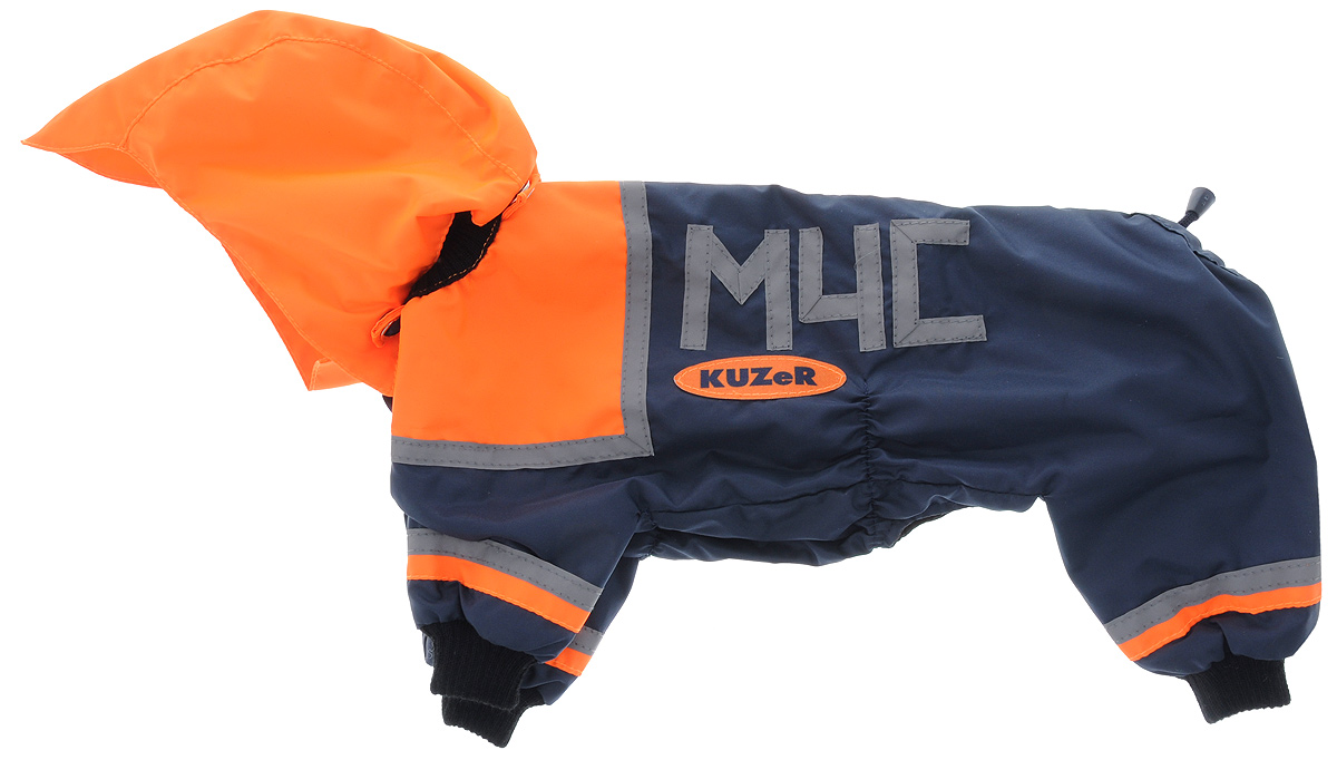 Комбинезон для собак Kuzer-Moda МЧС, для мальчика, двухслойный, цвет: черный, оранжевый. Размер 27KZ001736 Комбинезон для собак Kuzer-Moda МЧС, для мальчика, двухслойный, цвет: черный, оранжевый. Размер 27KZ001736Комбинезон для собак Kuzer-Moda МЧС отлично подойдет для прогулок в прохладную погоду. Он стилизован под форму спасателей. Комбинезон изготовлен из прочной ткани, которая сохранит тепло и обеспечит отличный воздухообмен. Комбинезон с капюшоном застегивается на кнопки, благодаря чему его легко надевать и снимать. Ворот, низ рукавов и брючин оснащены трикотажными резинками, которые мягко обхватывают шею и лапки, не позволяя просачиваться холодному воздуху. На пояснице имеются затягивающиеся шнурки, которые также не позволяют проникнуть холодному воздуху. Благодаря такому комбинезону простуда не грозит вашему питомцу, и он не даст любимцу продрогнуть на прогулке. Длина по спинке: 33 см. Обхват шеи: 19 см.