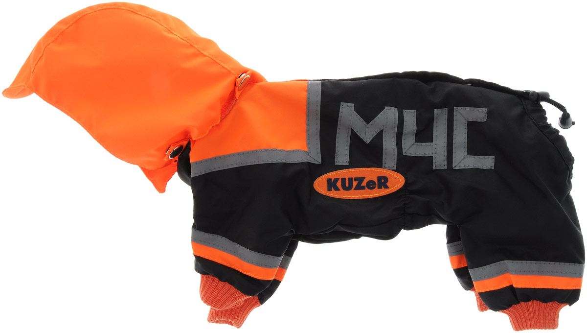Комбинезон для собак Kuzer-Moda МЧС, для мальчика, двухслойный, цвет: черный, оранжевый. Размер 21KZ001735 Комбинезон для собак Kuzer-Moda МЧС, для мальчика, двухслойный, цвет: черный, оранжевый. Размер 21KZ001735Комбинезон Kuzer-Moda МЧС предназначен для собак мелких пород. Изделие отлично подойдет для прогулок в прохладную погоду. Комбинезон изготовлен из прочной ткани, которая сохранит тепло и обеспечит отличный воздухообмен. Комбинезон застегивается на кнопки, благодаря чему его легко надевать и снимать. Ворот, низ рукавов и брючин оснащены резинками, которые мягко обхватывают шею и лапки, не позволяя просачиваться холодному воздуху. На пояснице имеются затягивающиеся шнурки, которые также помогают сохранить тепло. Благодаря такому комбинезону простуда не грозит вашему питомцу, и он не даст любимцу продрогнуть на прогулке. Размер: 21. Обхват: груди: 32 см. Обхват шеи: 16 см.