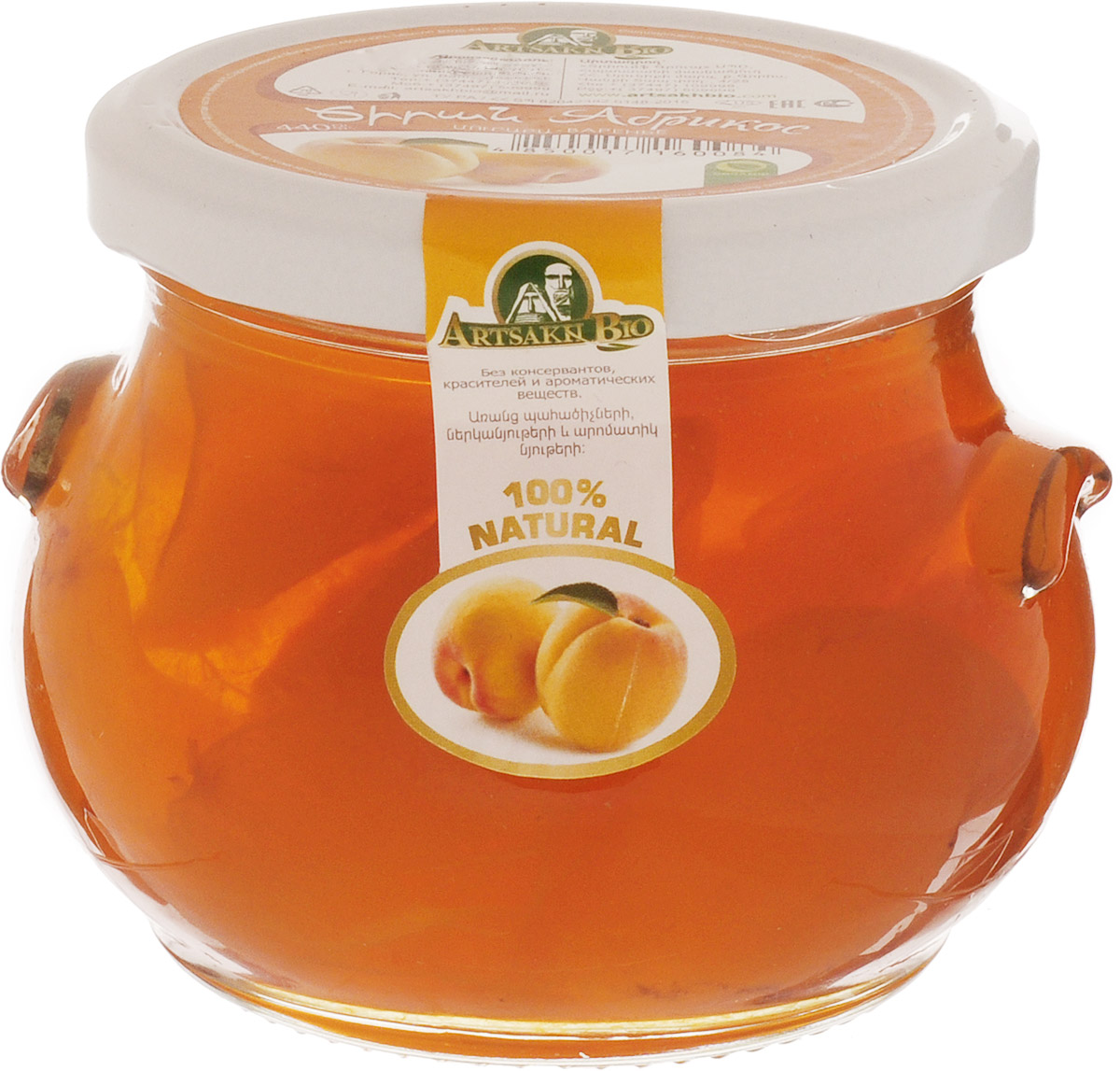 Artsakh Bio варенье из абрикоса, 440 г130211020005 Artsakh Bio варенье из абрикоса, 440 г130211020005Варенье из абрикоса полезно для сердечно-сосудистой системы. Оно улучшает обмен веществ и пищеварение. Абрикосы показаны при желудочных заболеваниях и нарушении обмена веществ. Они мягко, но надолго возбуждают железистый аппарат желудка и нормализуют кислотность желудочного сока, что приводит в норму деятельность поджелудочной железы, а в силу этого улучшается работа печени и желчного пузыря.