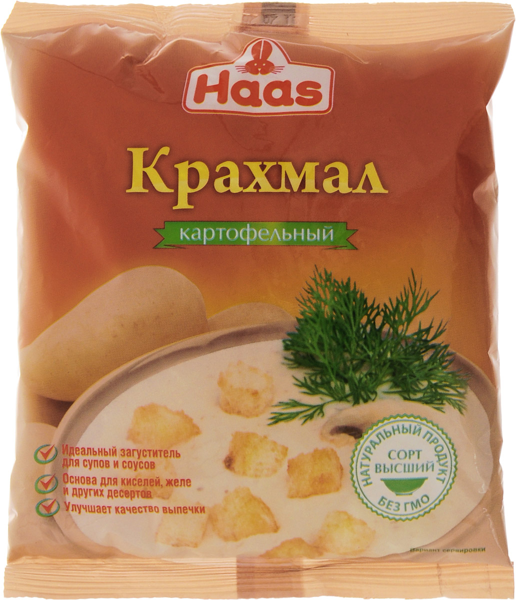 Haas крахмал картофельный, 200 г240041 Haas крахмал картофельный, 200 г240041Картофельный крахмал Haas идеально подходит для приготовления киселей, прозрачных супов, соусов и подливок. Также добавляют в хлеб, сдобную выпечку и различные сорта печенья, чтобы придать конечному продукту нужную текстуру, влажность, консистенцию и внешний вид. Кроме того, картофельный крахмал с успехом используется для выпечки фруктовых и творожных тортов благодаря своей способности абсорбировать излишнюю жидкость.