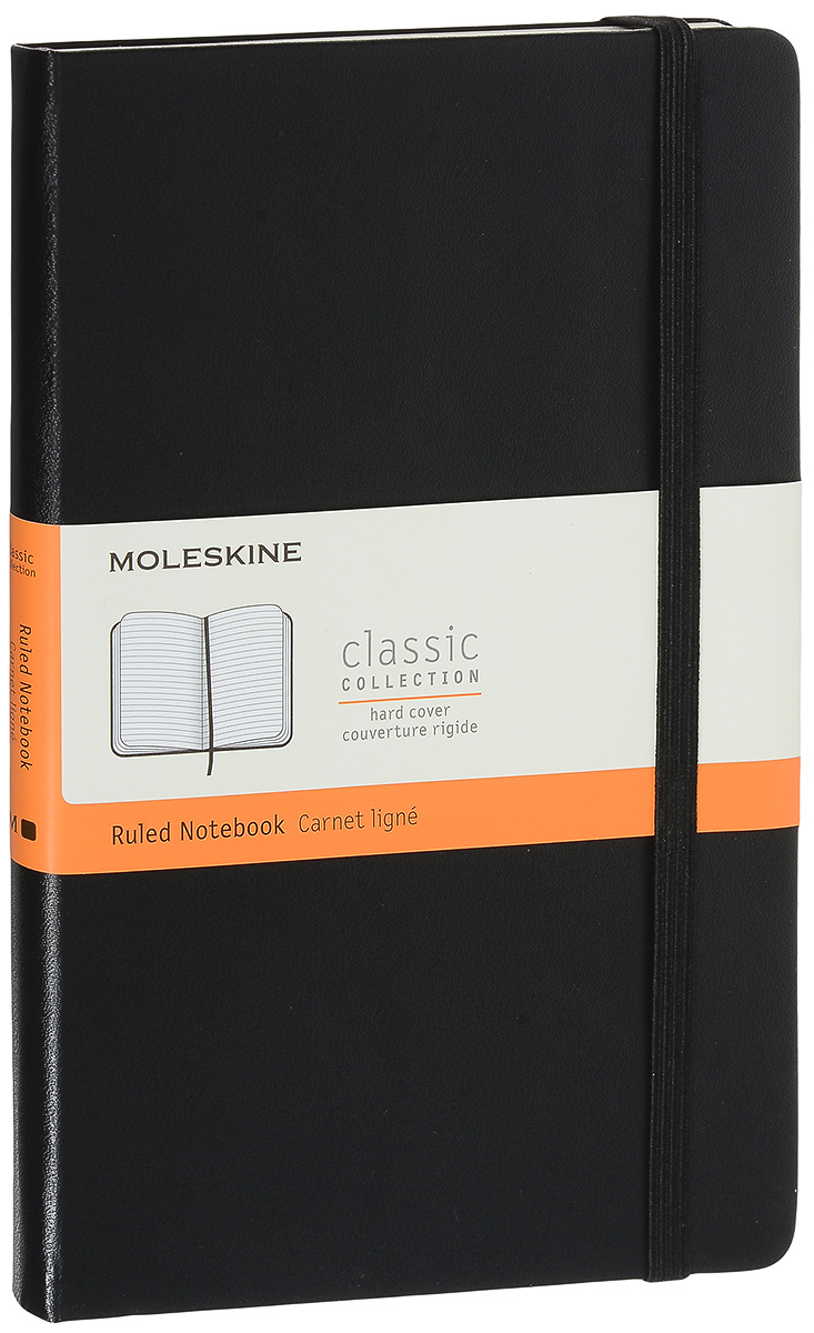 Moleskine Блокнот Classic Large 240 листов в линейку цвет черныйQP060EN Moleskine Блокнот Classic Large 240 листов в линейку цвет черныйQP060ENЗаписная книжка в твердой обложке содержит 240 страниц в линейку. Неповторимые черты записной книжки Молескин: Удобная эластичная застежка; Прочная влагозащитная обложка; Прошитый нитками переплет; Практичные скругленные углы; Не желтеющие со временем страницы; Быстро впитывающая чернила бумага; Функциональная лента-закладка; Вместительный внутренний кармашек. Характеристики: Цвет: черный. Размер: 13 см х 21 см x 1,3 см. Материал: бумага, влагостойкий синтетический материал. Moleskine (Молескин) - легендарная записная книжка, которой отдает дань любви и уважения европейская творческая интеллигенция: писатели, журналисты, художники, дизайнеры, архитекторы, актеры и музыканты. Среди знаменитых поклонников Moleskine - Эрнест Хемингуэй и Пабло Пикассо, Брюс Чатвин и Луис Сепульведа, Винсент Ван Гог и Анри Матисс, Жан-Поль Сартр и Гийом Апполлинер, Оскар Уайльд и Гертруда Стайн. Множество ярких...