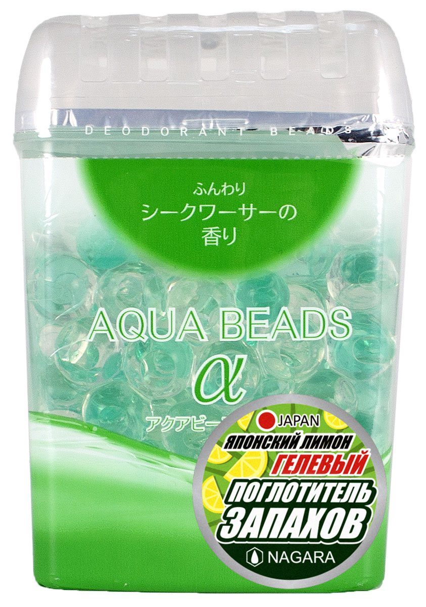Арома-поглотитель запаха Nagara Aqua Beads, гелевый, с ароматом сикуваса, 360 г002558 Арома-поглотитель запаха Nagara Aqua Beads, гелевый, с ароматом сикуваса, 360 г002558Эффективно устраняет любые неприятные запахи.Наполняет помещение ярким и свежим ароматом сикуваса (японский лимон).. Большой объем и экономичный расход.Действует до 2х месяцев.Украшает интерьер. Способ применения: снять защитную пленку с крышки упаковки. Затем снять крышку и удалить алюминиевую пленку. .Снова установить крышку. . Меры предосторожности: не смешивать с другими средствами. .Не рекомендуется использовать в автомобилях, т.к. гелевые шарики могут рассыпаться во время движения.. Способ хранения: хранить в недоступном для детей месте. . Состав: вода, неионный поверхностно-активный агент, освежитель воздуха, ароматизатор. .