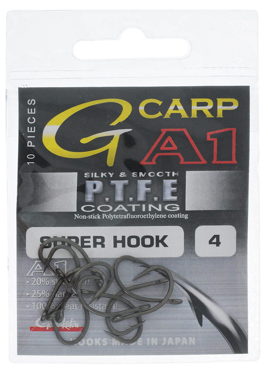 Крючок рыболовный Gamakatsu A1 G-Carp Super Hook Teflon PTFE T/C, размер 4, 10 шт14767200400 Крючок рыболовный Gamakatsu A1 G-Carp Super Hook Teflon PTFE T/C, размер 4, 10 шт14767200400Крючок Gamakatsu A1 G-Carp Super Hook Teflon PTFE T/C подходит для ловли карпа. Изделие изготовлено из стали повышенной прочности. Содержит жало с углублением, кованое цевье, круглое ушко. Не имеет бокового отгиба, без подгиба внутрь. Крючок долго остается острым и легко впивается даже в твердую кость. Крючок не имеет бокового отгиба. Применяется в составе волосяных оснасток с тонущими насадками, а также с насадками типа снеговик. Подходит для растительных и животных насадок. Крючок прекрасно справляется на участках дна с наличием донного мусора. Размер: 4. Количество: 10 шт. Вид крепления: ушко.