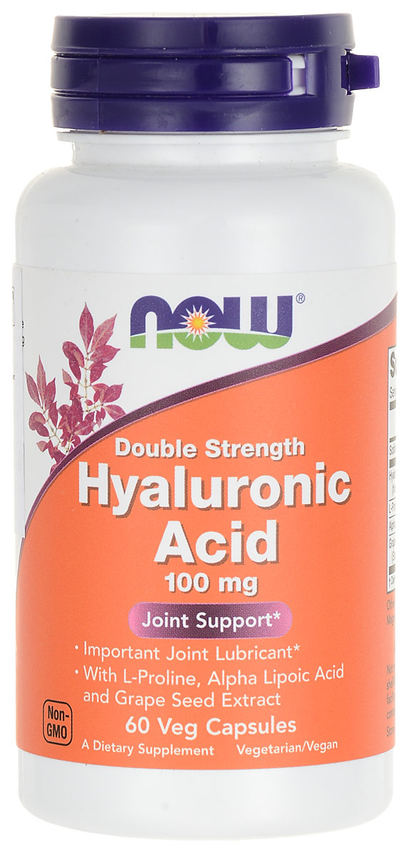Средство для кожи Now Foods Nutrition Hyaluronic Acid, 100 мг, 60 капсулNF3155 Средство для кожи Now Foods Nutrition Hyaluronic Acid, 100 мг, 60 капсулNF3155В состав биодобавки Now Foods Nutrition Hyaluronic Acid входит гиалуроновая кислота, которая является важным компонентом всей соединительной ткани организма, а главным образом находится в хрящах и связках. Применение этого вещества очень хорошо помогает восстанавливать и улучшать состояние суставов, поэтому биодобавка Now Foods Nutrition Hyaluronic Acid - отличное средство для людей, которые хотят укрепить свой опорно-двигательный аппарат. Другие составляющие препарата, находящиеся в нем помимо гиалуроновой кислоты, усиливают и поддерживают ее эффекты, так что в целом добавка уже через несколько недель приема в полную силу проявляет свои полезные свойства. А именно: - Укрепляет структуру хрящей, повышает их упругость. - Препятствует дистрофическим изменениям в хрящах, формированию остеоартроза, остеохондроза. - Делает более прочными и эластичными связки, способствует увеличению подвижности суставов, снижает возможность ...