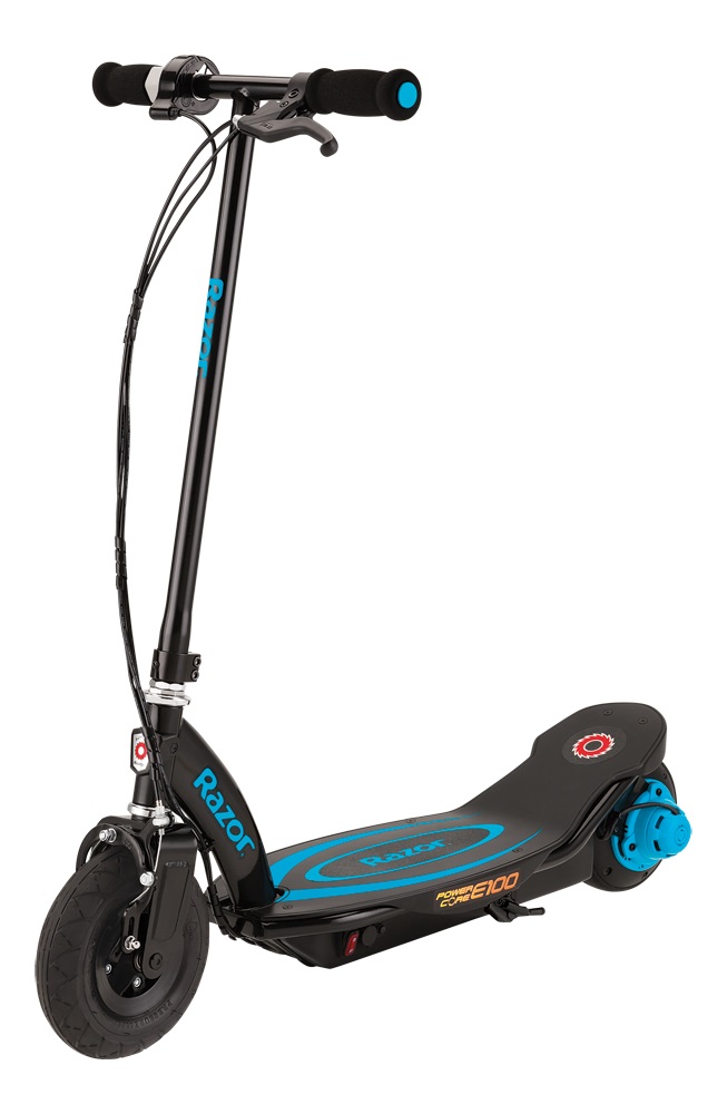 Электросамокат Razor Power Core E100, цвет: синий011503 Электросамокат Razor Power Core E100, цвет: синий011503Новейшая инновационная технология Power Core™ позволила увеличить время работы от одного заряда АКБ до 2-х раз, по сравнению с обычным электрическим самокатом Razor E100. Обслуживание электросамоката для детей и подростков стало еще проще, теперь не нужно ничего регулировать и настраивать, у привода отсутствует цепь и натяжитель цепи. В новой модели на 50% больше крутящего момента, по сравнению с обычным E100. Достаточно просто оттолкнуться ногой и пуститься в путь! Остальное сделает тихий электромотор-колесо, благодаря эффективной работе и повышенной производительности. Максимальная скорость, которая ограничена электронно, равна 18 км/час. За остановку самоката отвечает ручной тормоз, что дает гарантию того, что самокат начнет снижать скорость, как физически, так и электронно. Когда вы нажимаете на ручку тормоза, отключается электромотор, а грамотное распределение веса исключает возможность перелететь через руль самоката. Электросамокат имеет стальную раму, но при этом легкий вес, с...
