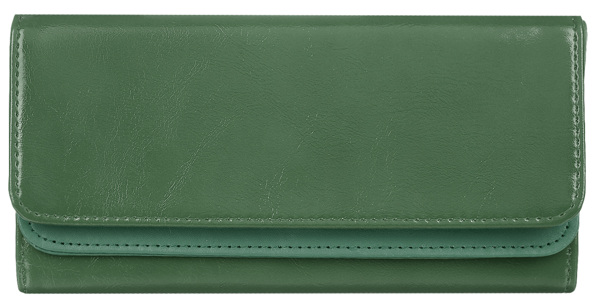 Кошелек женский Leighton, цвет: темно-зеленый. 725725 green Кошелек женский Leighton, цвет: темно-зеленый. 725725 greenСтильный женский кошелек Leighton выполнен из искусственной кожи и закрывается на кнопку. Подкладка кошелька изготовлена из полиэстера. Изделие содержит три отделения для купюр, один потайной карман, карман для мелочи на молнии, двенадцать карманов для пластиковых карт.