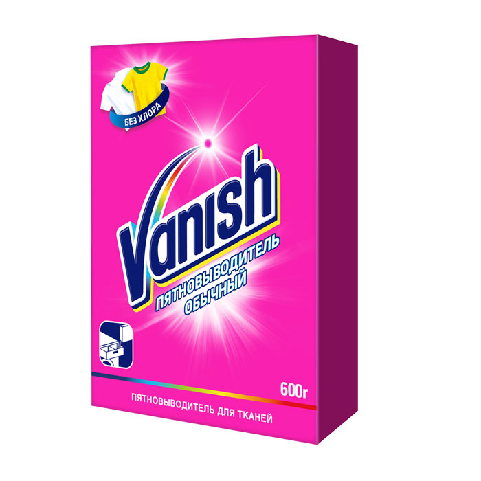 VANISH Пятновыводитель для тканей (порошкообразный), 600 г7507303 VANISH Пятновыводитель для тканей (порошкообразный), 600 г7507303Порошковый пятновыводитель Vanish подходит как для белых, так и для цветных вещей. Безопасен для вещей, так как не содержит хлор. Товар сертифицирован.