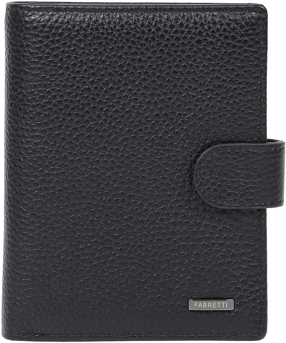 Кошелек мужской Fabretti, цвет: черный. 47503-black47503-black Кошелек мужской Fabretti, цвет: черный. 47503-black47503-blackЭлегантный мужской кошелек от итальянского бренда Fabretti выполнен из натуральной пористой кожи с мягкой фактурой. Внутри модели находится одно отделение для купюр. Вы с легкостью сможете расположить 5 дисконтных и кредитных карточек, а также мелкие деньги с помощью удобного кармана для мелочи. Кошелек застегивается на хлястик с кнопкой.