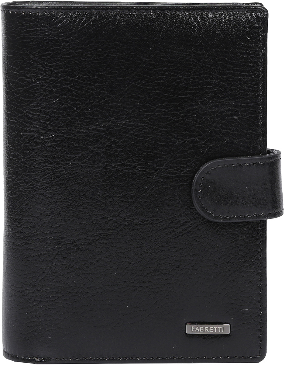 Кошелек мужской Fabretti, цвет: черный. 53001-2-black53001-2-black Кошелек мужской Fabretti, цвет: черный. 53001-2-black53001-2-blackКлассический мужской кошелек от итальянского бренда Fabretti выполнен из натуральной кожи. Внутри модели имеются два открытых отдела для купюр, отделение для паспорта и вкладыши для документов. Вы с легкостью сможете расположить 10 дисконтных и кредитных карточек, а также мелкие деньги с помощью удобного кармана для мелочи. Кошелек застегивается на хлястик с кнопкой.