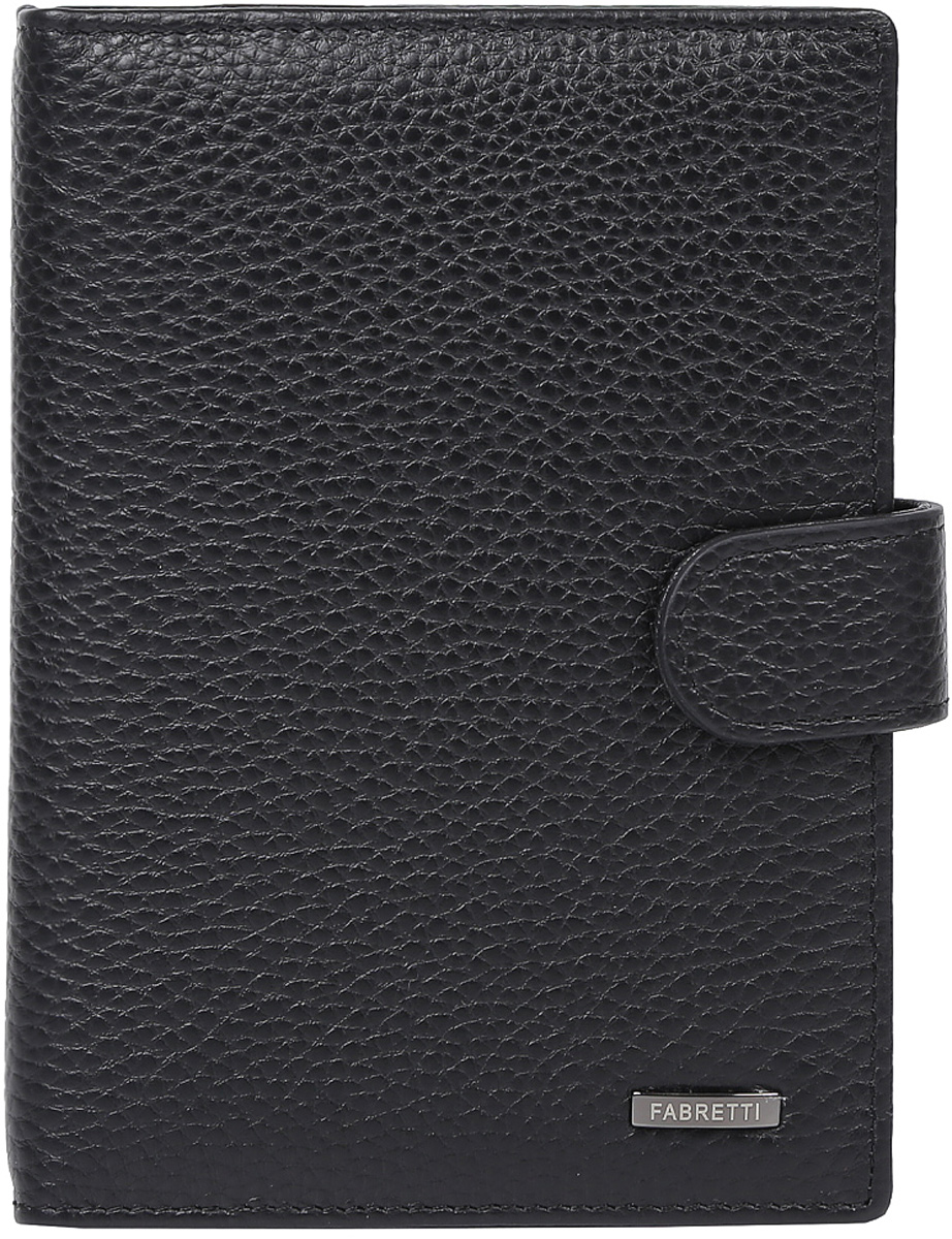 Обложка для документов мужская Fabretti, цвет: черный. 53003/1-black53003/1-black Обложка для документов мужская Fabretti, цвет: черный. 53003/1-black53003/1-blackМужская обложка для документов Fabretti выполнена из натуральной кожи. Изделие раскладывается пополам и закрывается на хлястик с кнопкой. Обложка содержит съемный блок из шести прозрачных файлов из мягкого пластика, один из которых формата А5, два боковых прозрачных кармана и отделение для паспорта с тремя боковыми карманами и пятью кармашками для пластиковых карт, один из которых с прозрачным окошком.